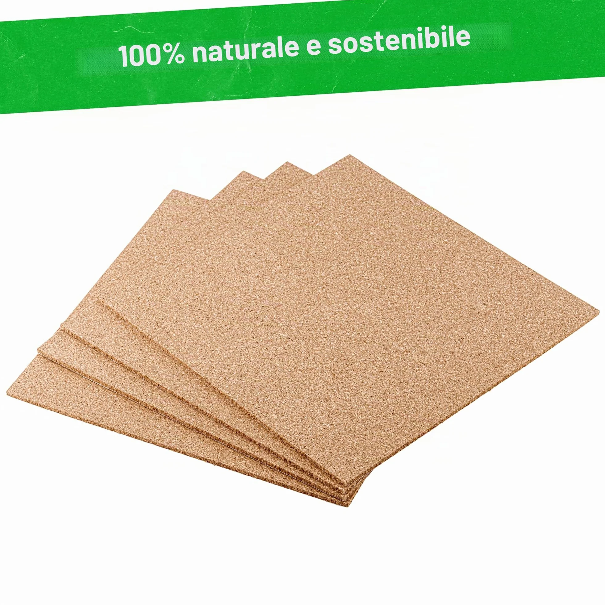 Piastrelle in Sughero Naturale 300x300x4 mm Confezione da 16