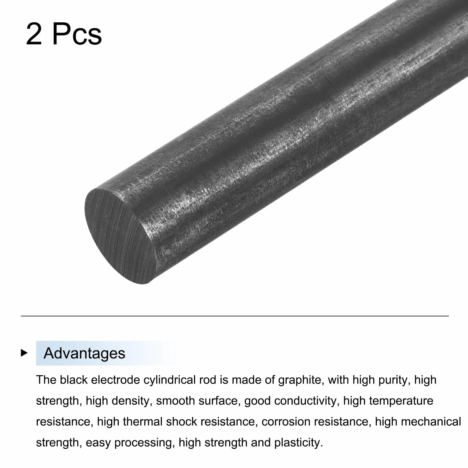 QUARKZMAN Astina di Stiratura in Grafite Cilindrica Carbonio 305x15mm Nero 2 sztuki