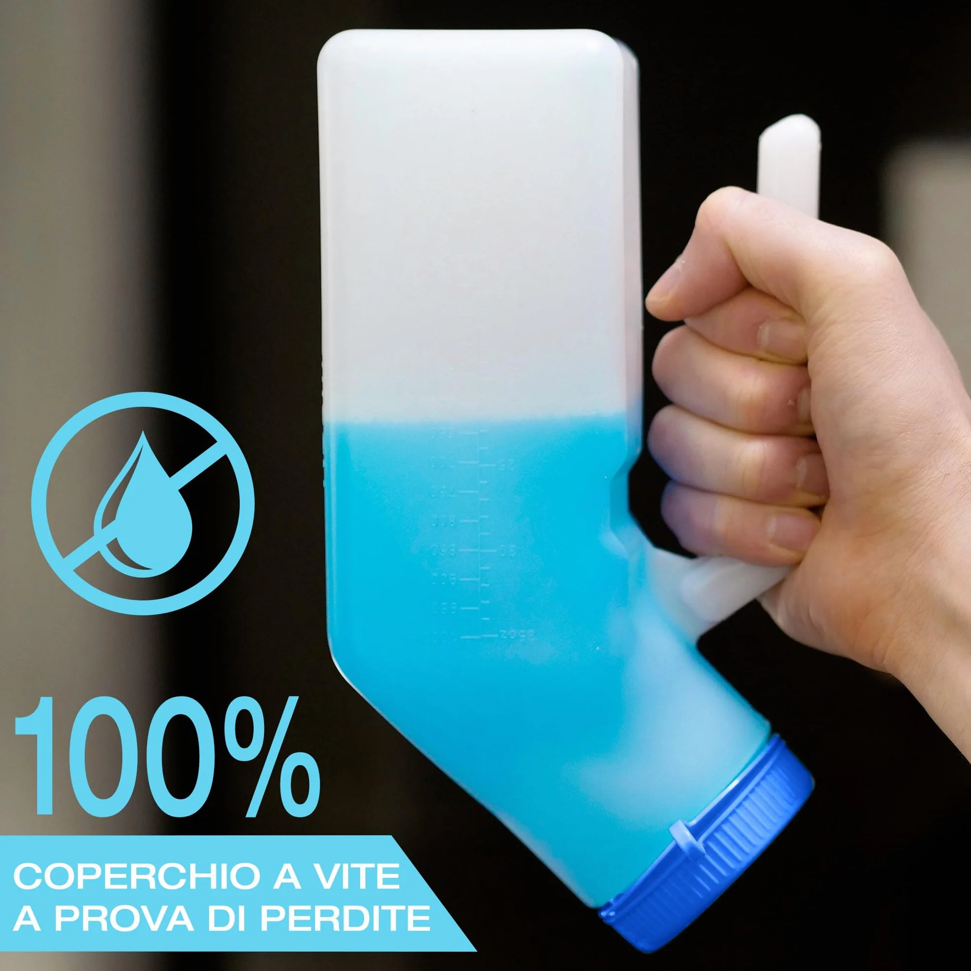 Urinatoio da Uomo 1000mL Plastica Spessa con Coperchio Fluorescente 2 Pezzi - Catino da Letto con Tappo Anti Goccia Portatile