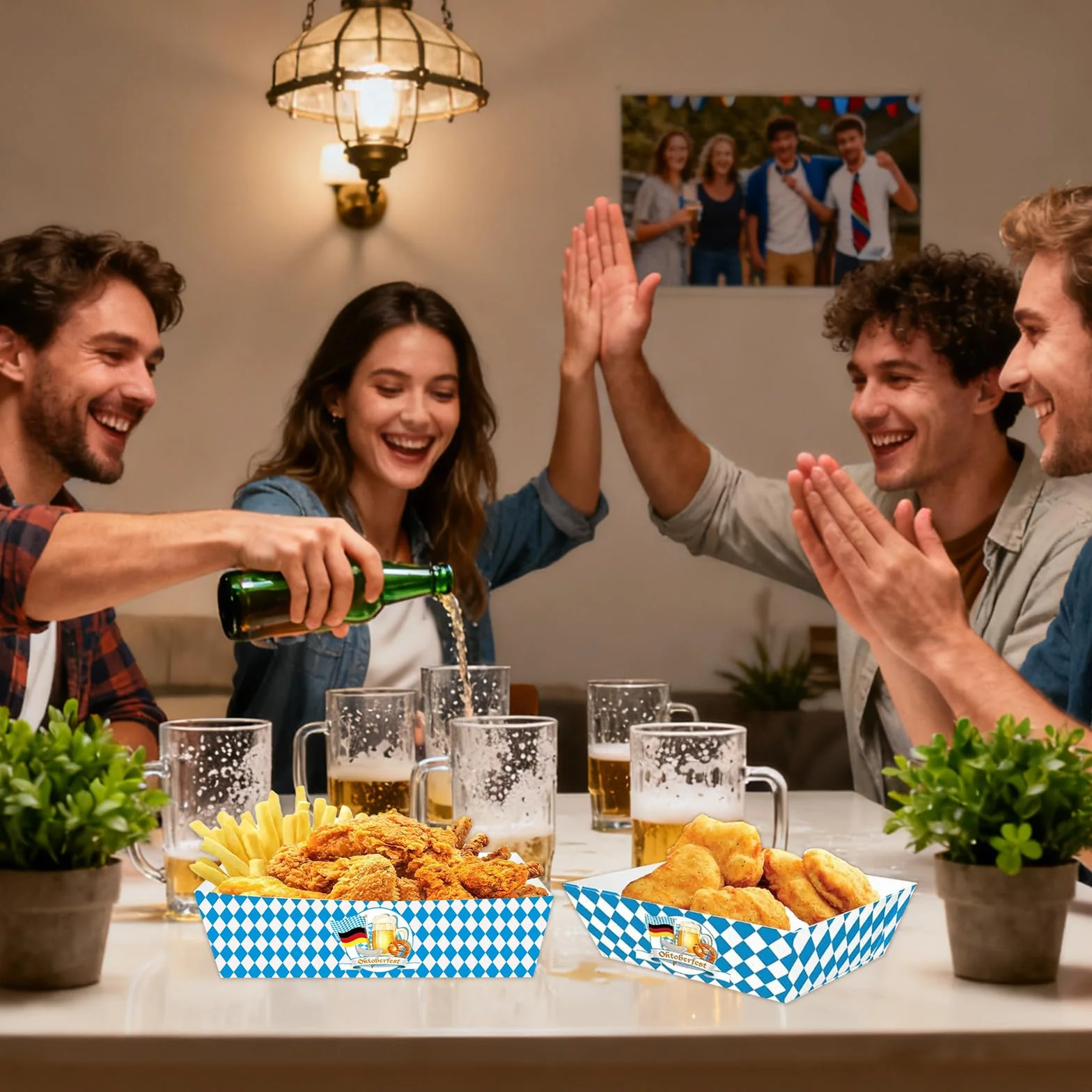 Vassoi in Carta per Alimenti 20 Pezzi 16,5x10cm Impermeabile Festa Oktoberfest