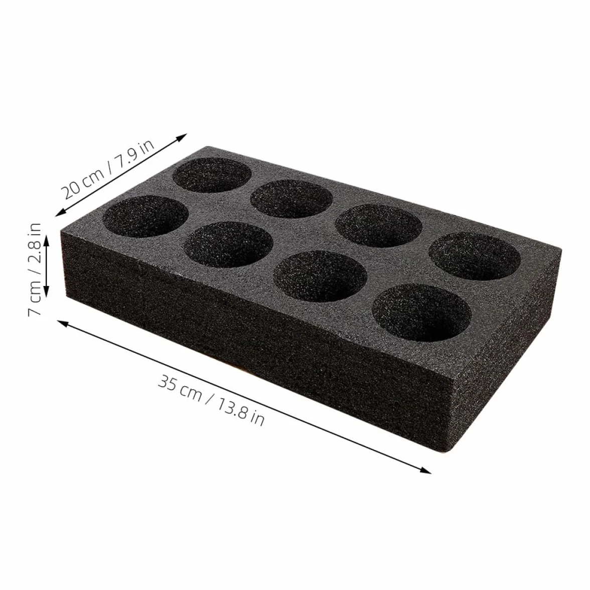Portabicchieri da Asporto 4 Pezzi in Schiuma di Cotone Perlato Nero Design a 8 Fori