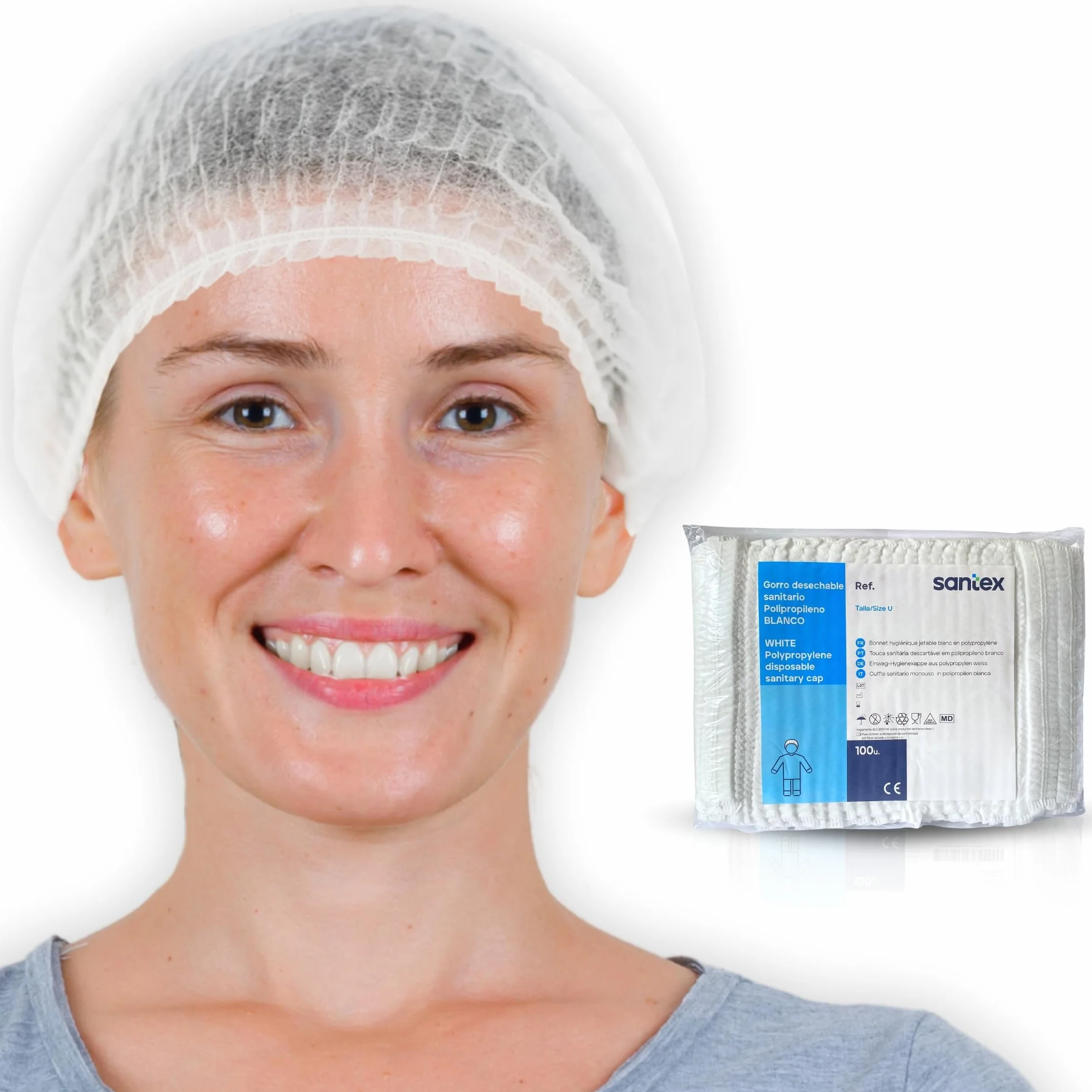 SANTEX 100/300 Cuffietta Chirurgica – Capello Chef – Cuffia Chirurgica – Cuffia Monouso – Capello Da Chef – Tappi Per Alimenti – Cuffieta Monouso – Cuffia Capelli – Cuffiette Chirurgiche (300)