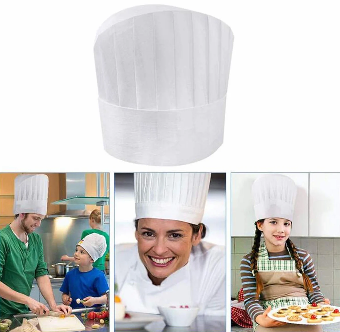 Monouso Cappelli da Chef 40PCS Cappellini da Cuoco Regolabile Set di Cappello da Cucina