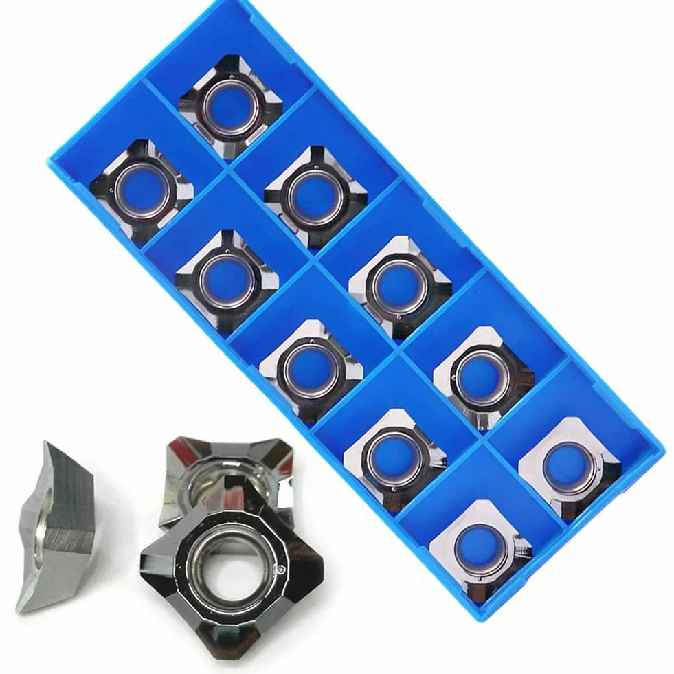 Inserti di tornitura in carburo seht1204affn -83 h01 seht 43 affn-83 inserto di fresatura per evidenziare alluminio 45deg indicizzabile inserto trapano