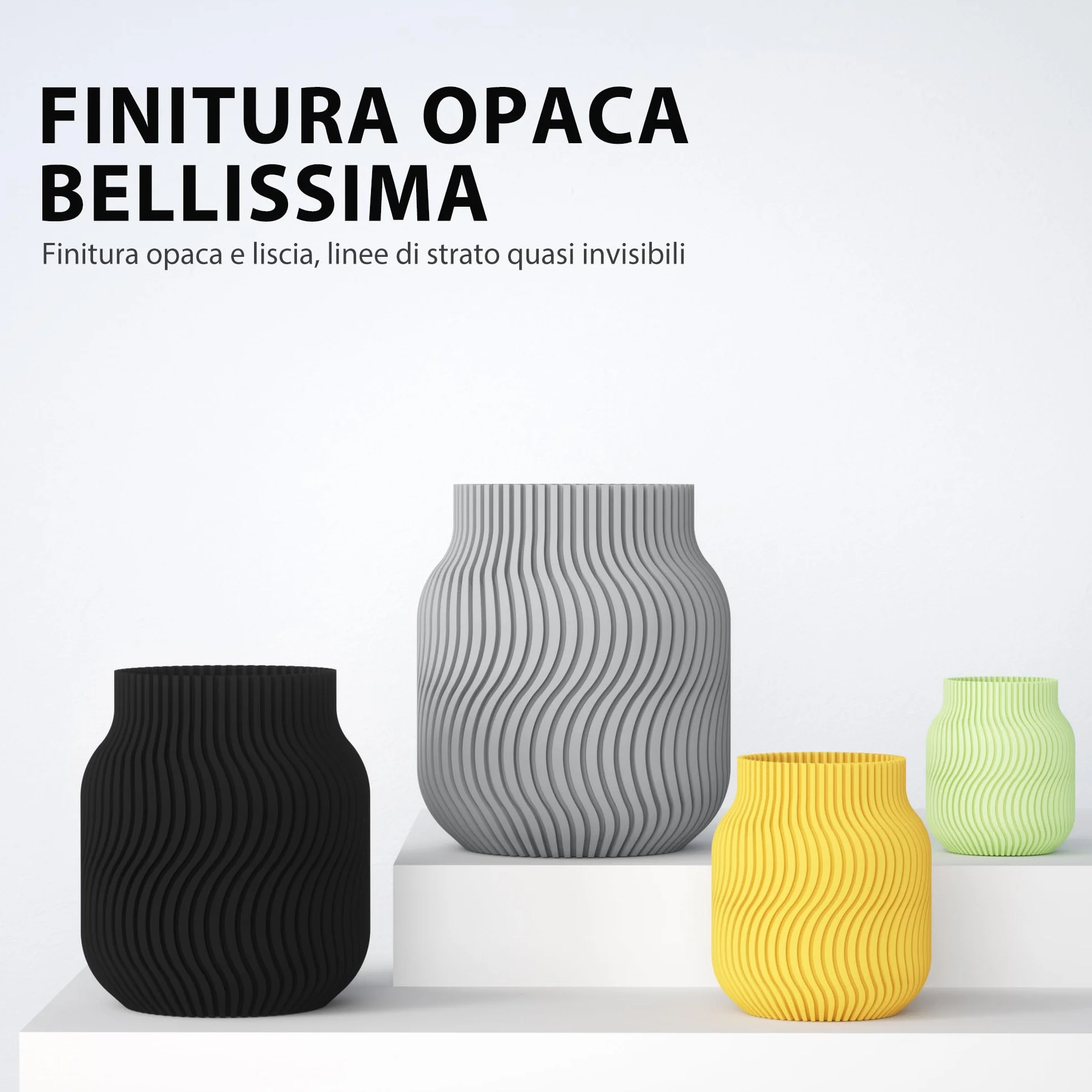 ELEGOO Filamento PLA Matte Nero 1 kg 1,75 mm Opaco per Stampante 3D precisione +/- 0,02 mm