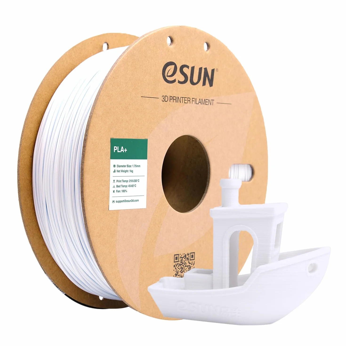 eSUN Filamento PLA+ 1.75mm 1kg Bobina Bianco Freddo per Stampante 3D