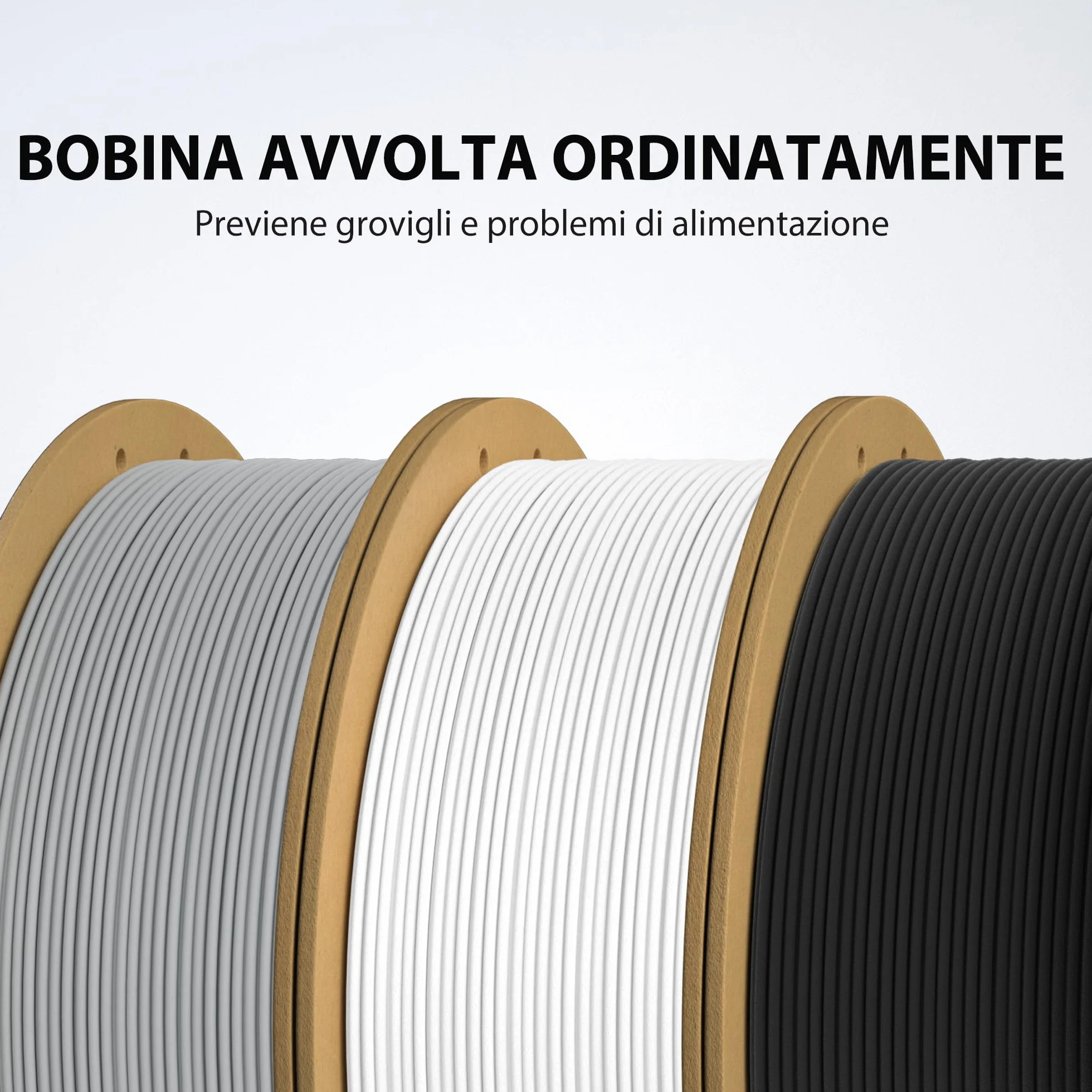 ELEGOO Filamento PLA Matte Nero 1 kg 1,75 mm Opaco per Stampante 3D precisione +/- 0,02 mm