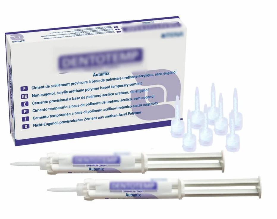 Dentotemp Cemento temporaneo Itena a base di polimero acrilico/uretanico senza eugenolo (4 Siringhe Automix 5ml/6g + 40 Puntali miscelatori)