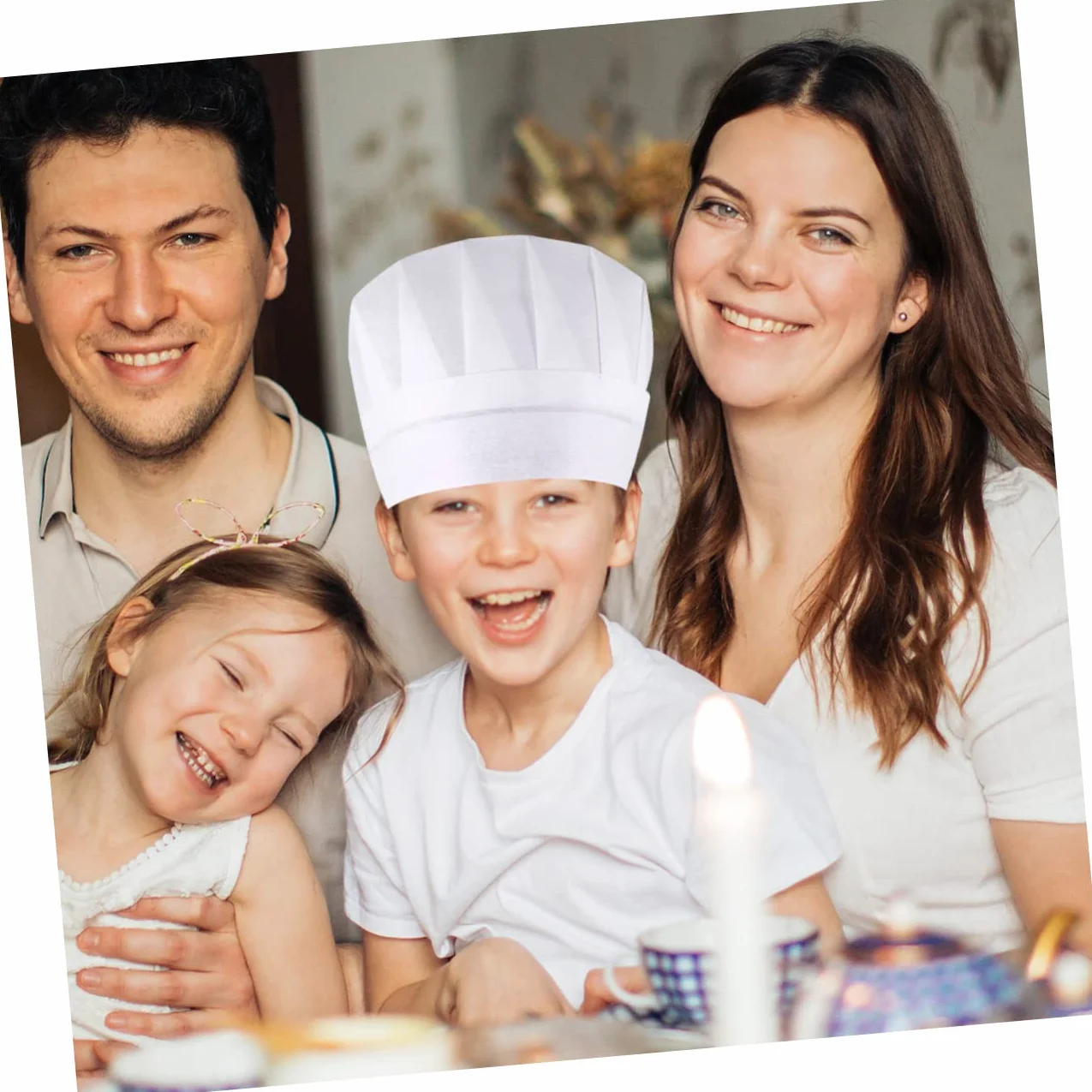 20 Pezzi Cappello Da Chef Per Bambini Usa e Getta Bianca Carta Cuoco
