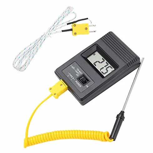 Termometro Digitale con Sonda Tipo K, Display LCD, Range -50~+300°C, ABS, per Applicazioni Industriali