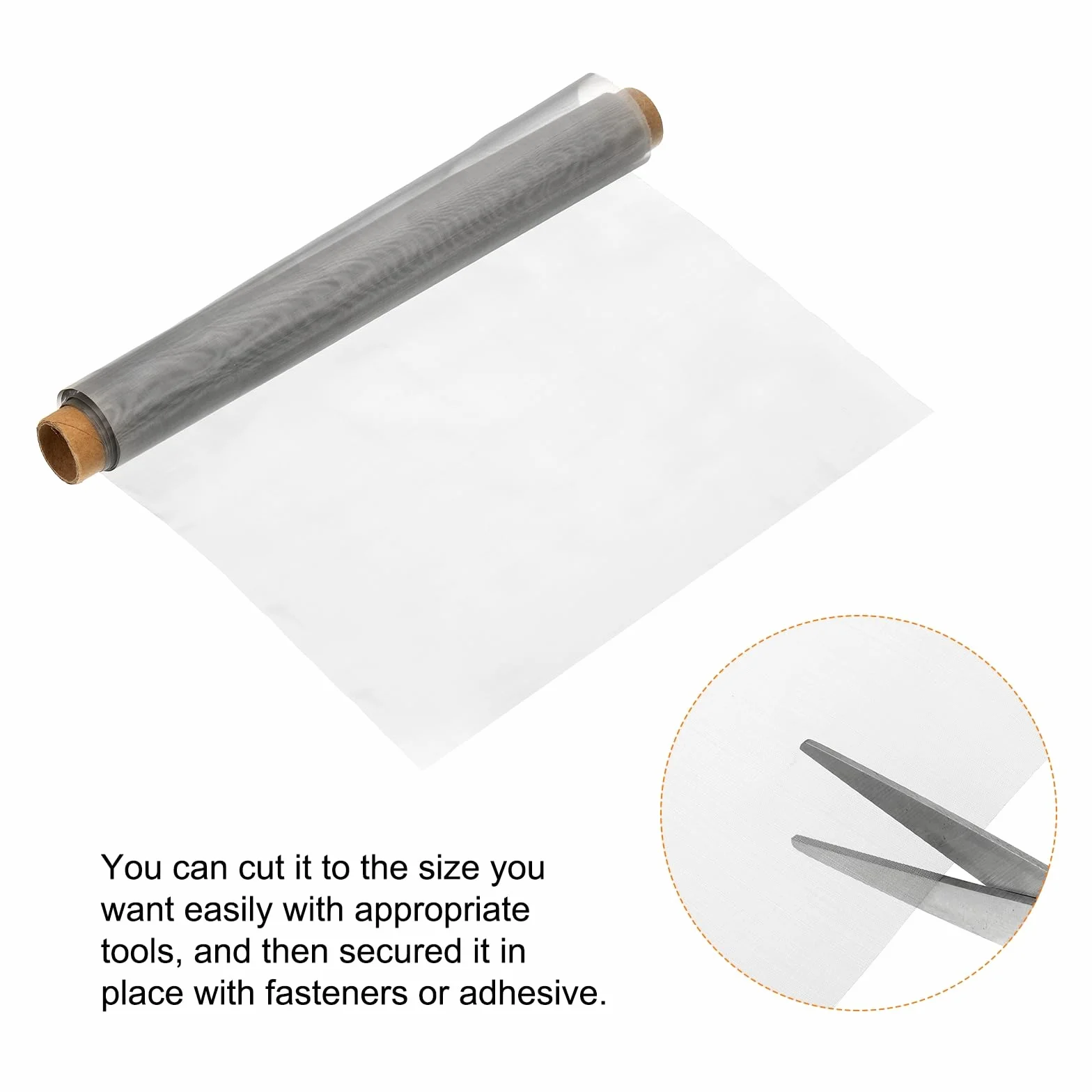 PATIKIL 11.8"x3.3ft 304 Inossidabile Acciaio Filo Maglia Schermo, 150 Maglia Tessuto Ventilazione Filtro Maglia Duro e Calore Resistere Foro Riempire per Gabbia Giardino Finestra