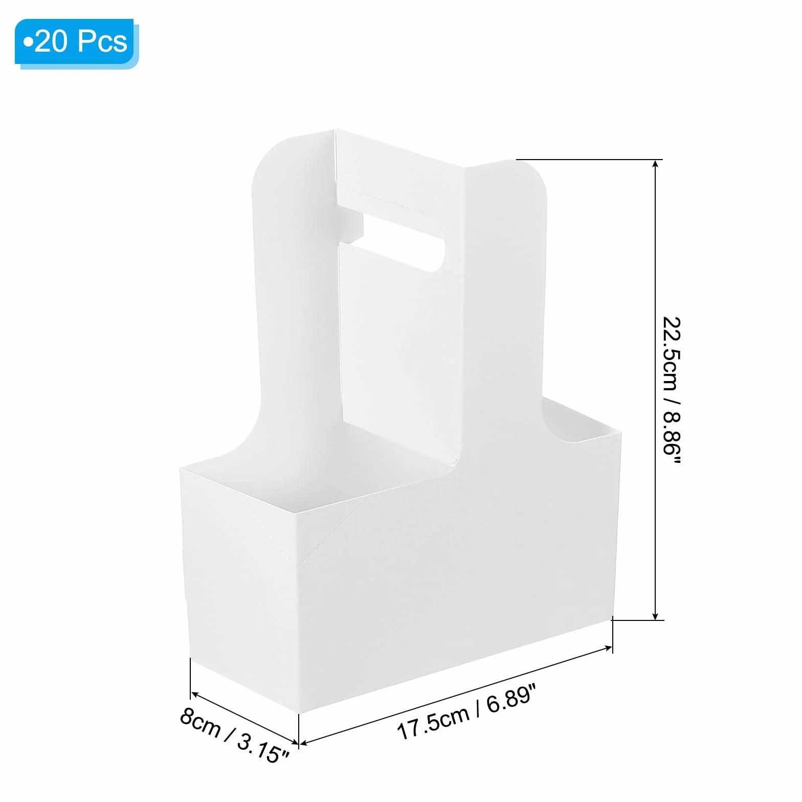 PATIKIL 2 Portabicchieri Tazze con Manico, 20Pz Portabicchieri Caffè Cartone Kraft Asporto, Monouso, Bianco
