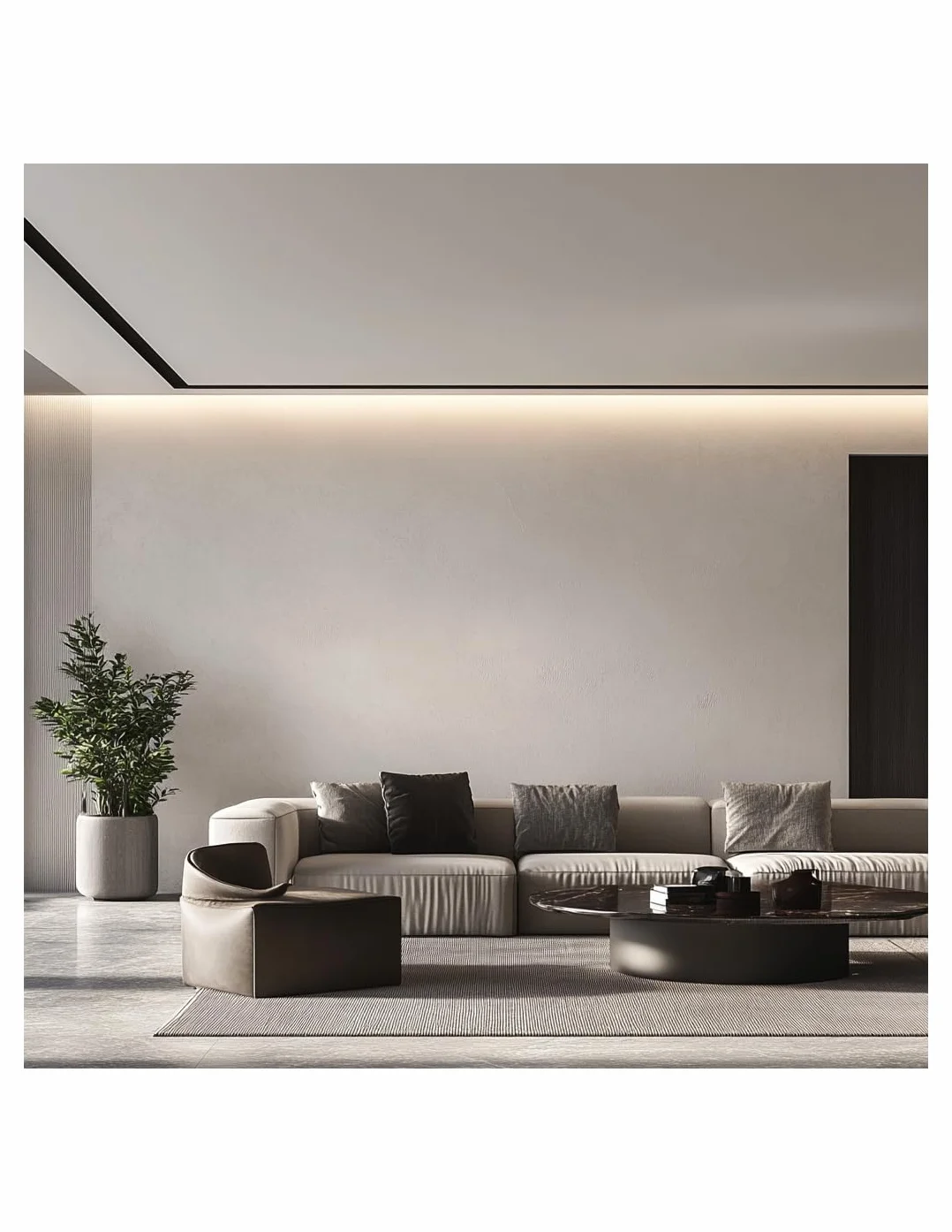 Profilo in Alluminio Aurora 2m per Cartongesso per Strisce LED Cover Opaca