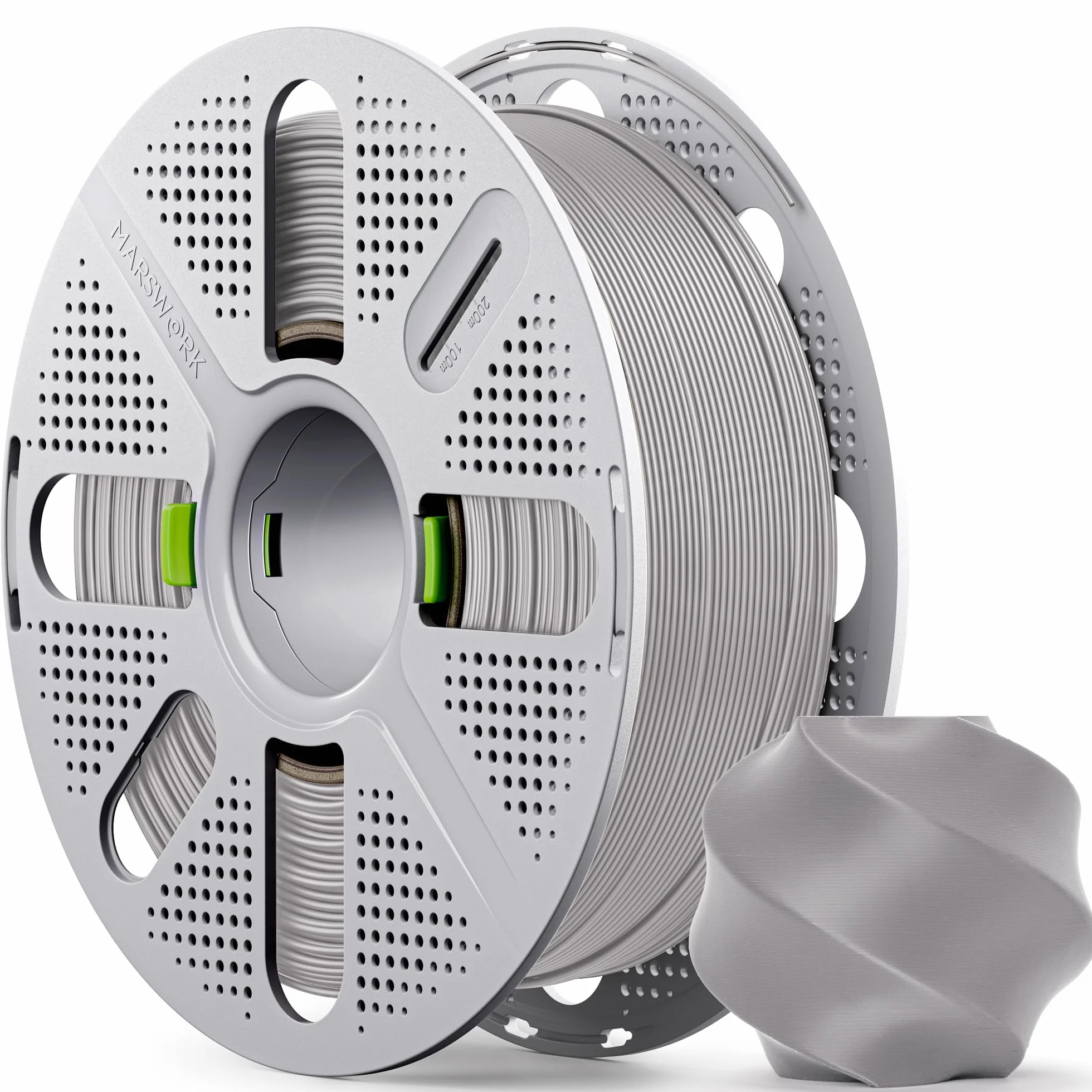 Filamento PLA 1,75 mm 1 kg per Stampanti 3D Bambu Lab, Bobina Riutilizzabile, Grigio