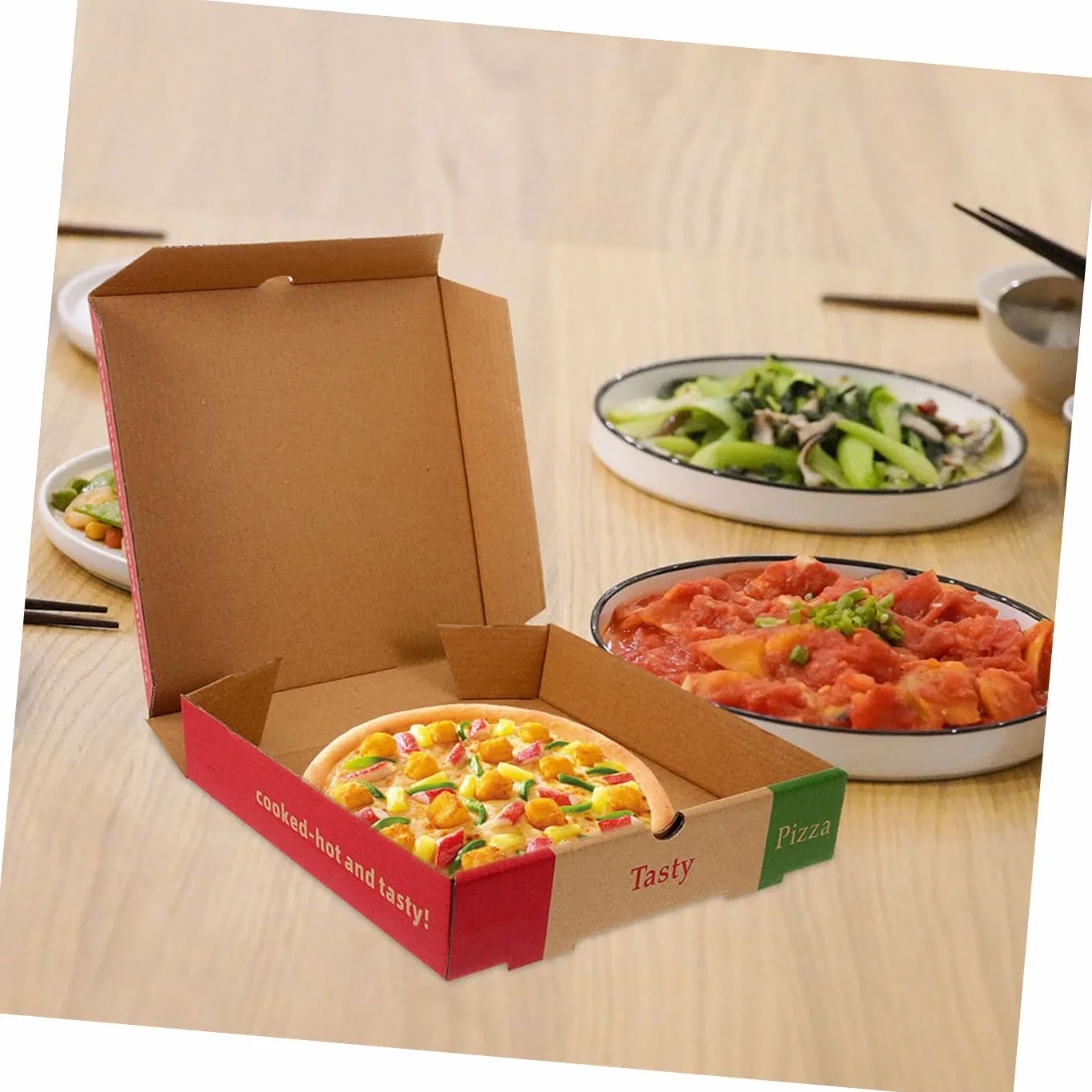 Scatole per Pizza da Asporto 10 Pezzi Contenitori per Pizza Multiuso Ristoranti Consegna