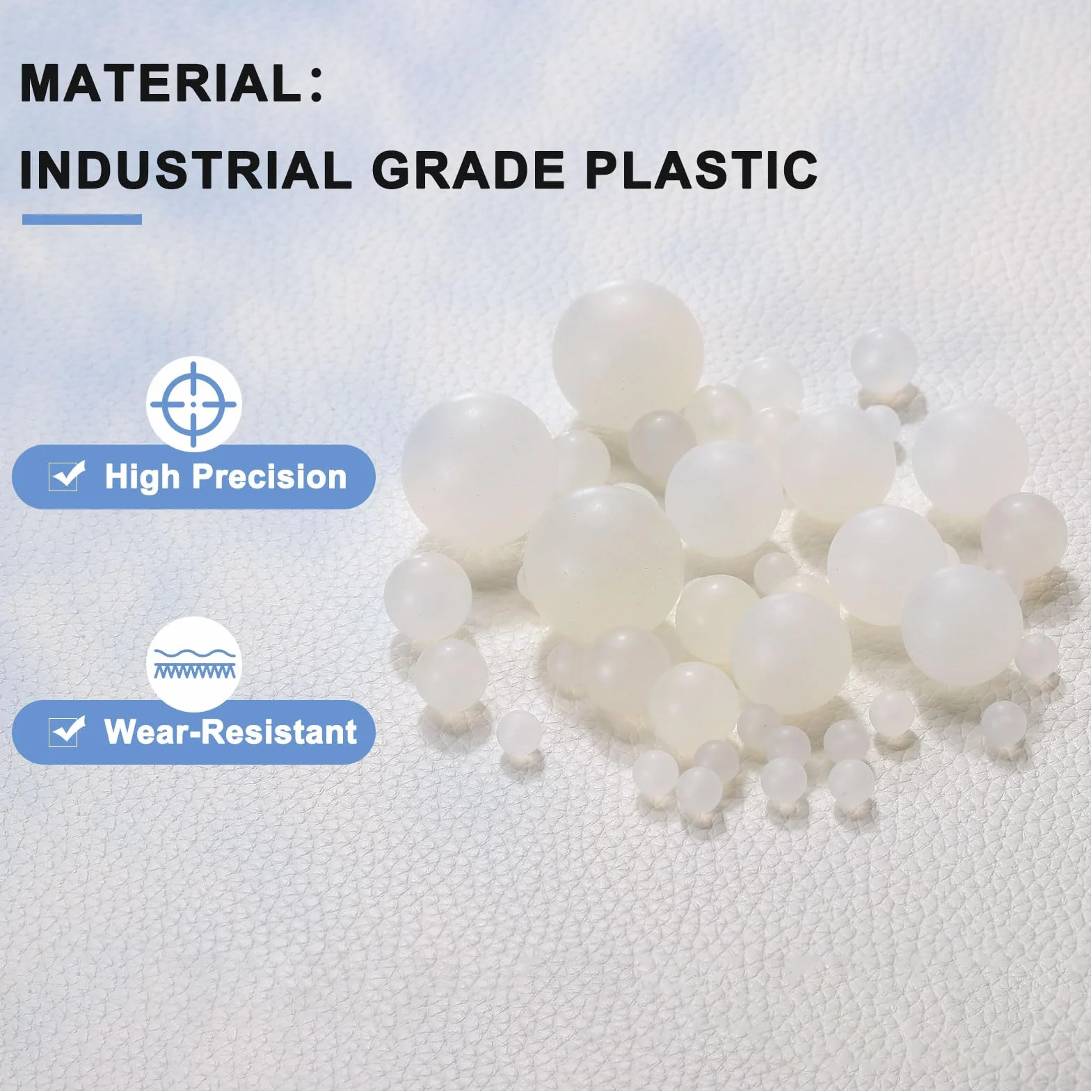 QUARKZMAN 20pcs Sfere Di Cuscinetto In Plastica PP 20mm Sfere Solide In Plastica, Sfera Di Cuscinetto Di Precisione, Bianco