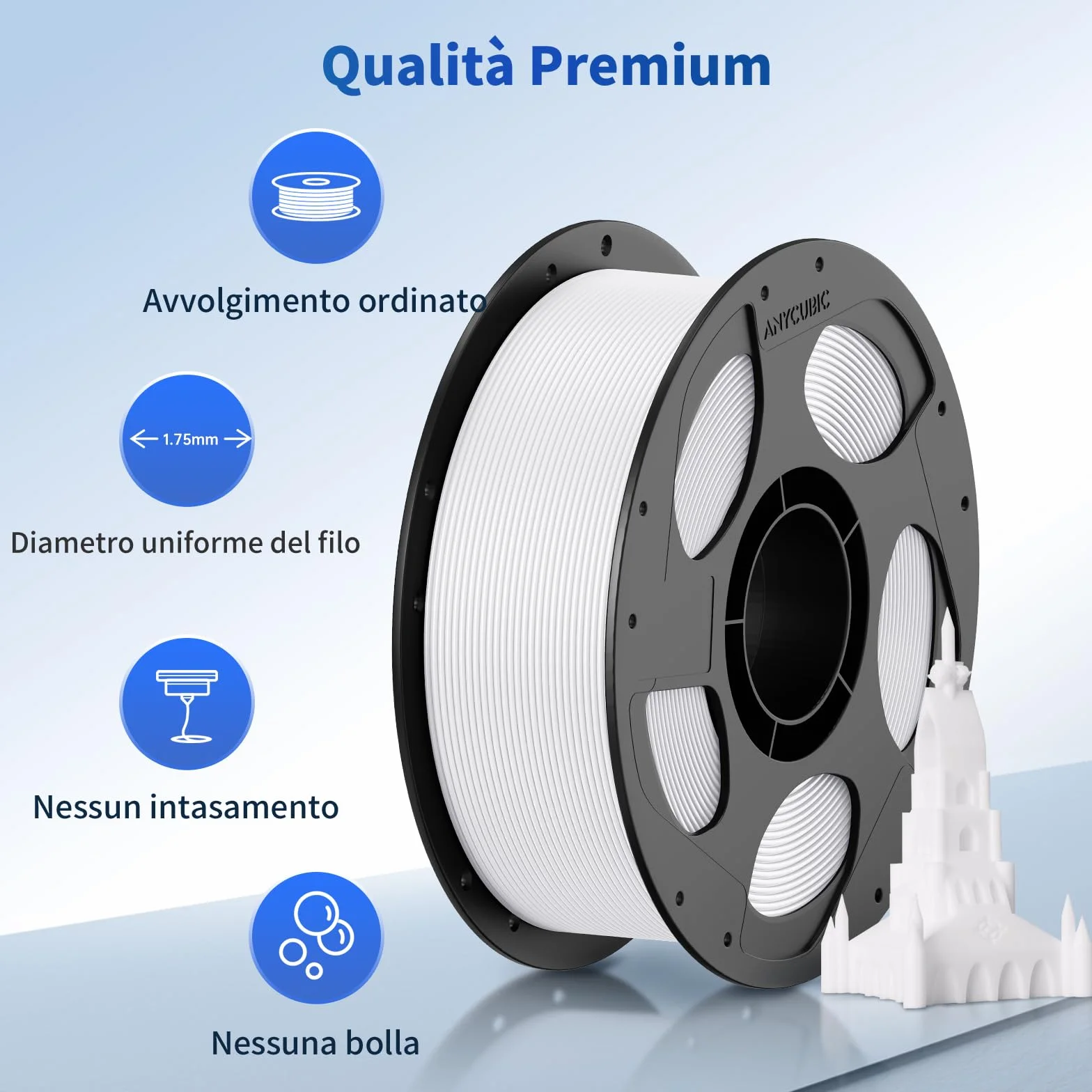 ANYCUBIC PLA Filamento per Stampante 3D 1,75 mm Precisione Dimensionale +/- 0,02 mm Rosa Mia 1KG
