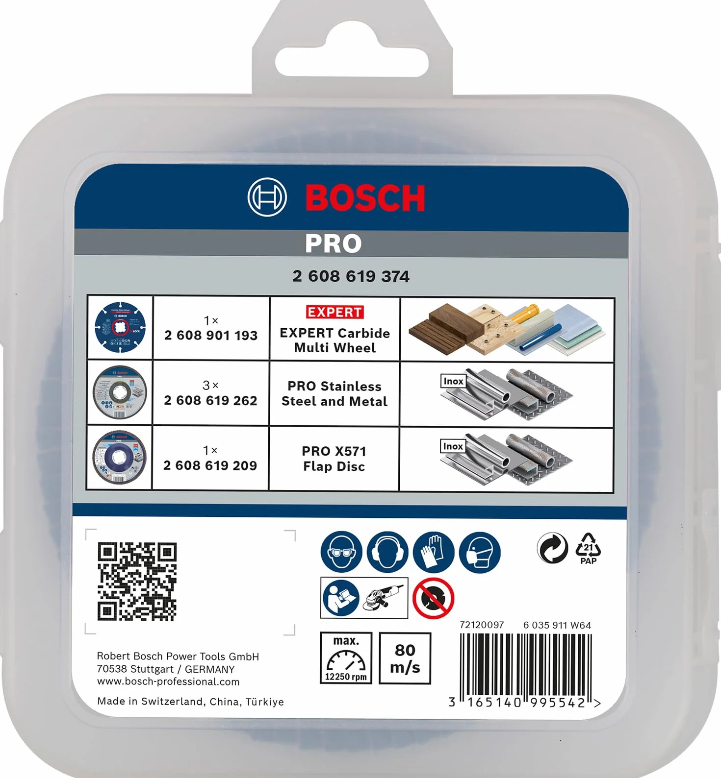 Bosch Professional X-LOCK 5 Dischi Taglio Levigatura Acciaio Inox 125 mm Smerigliatrice Angolare