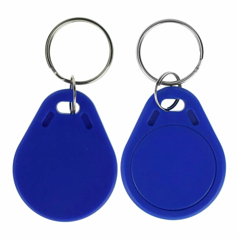 LIBO RFID Portachiavi NFC Smart Carta Tag Chiave RFID Controllo di Accesso Key fobs Prossimità 13.56 MHz MF Classic 1k IC S50 Token Sola lettura (100, Blu)