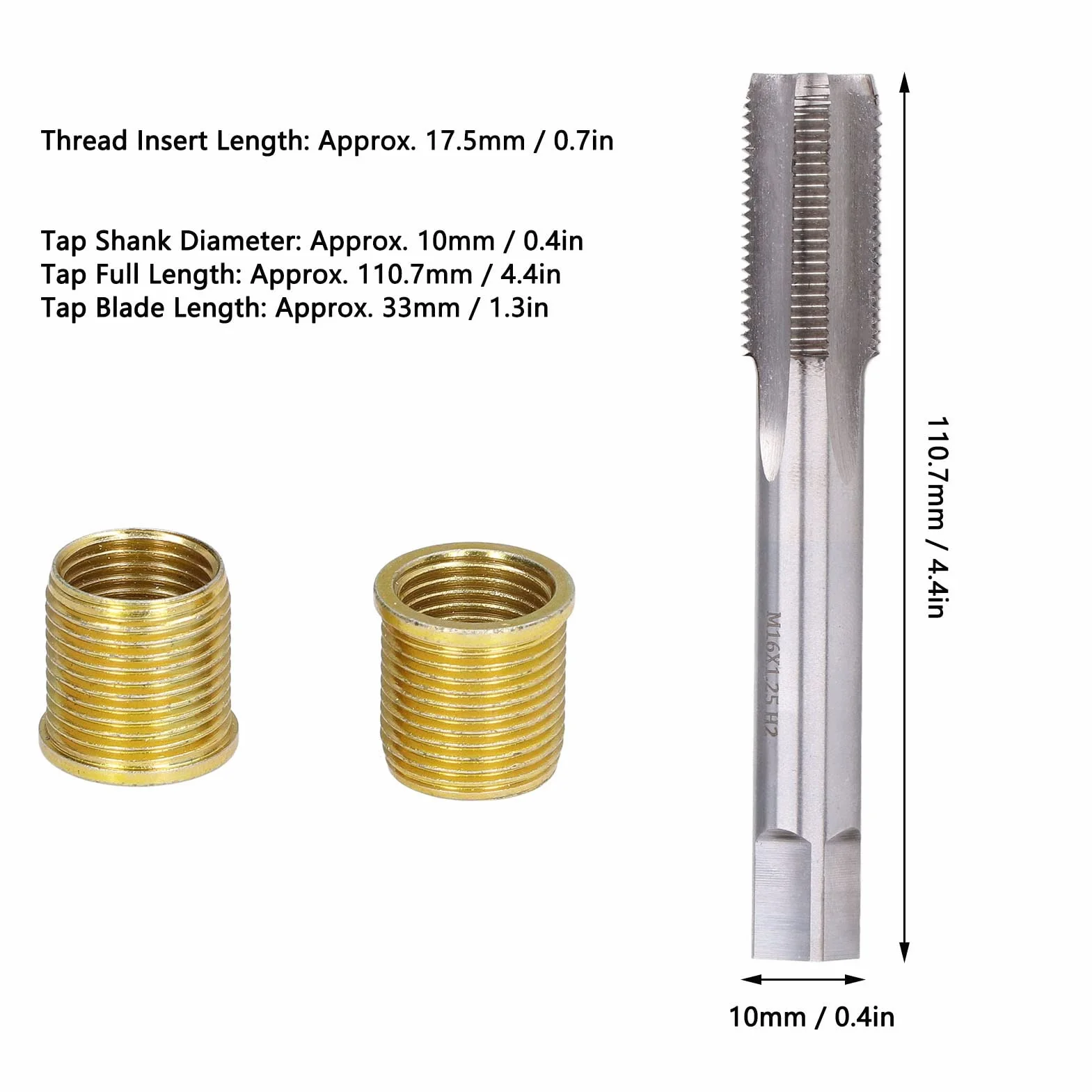 Inserti filettati resistenti al calore 14 mm x 1,25 mm per candele
