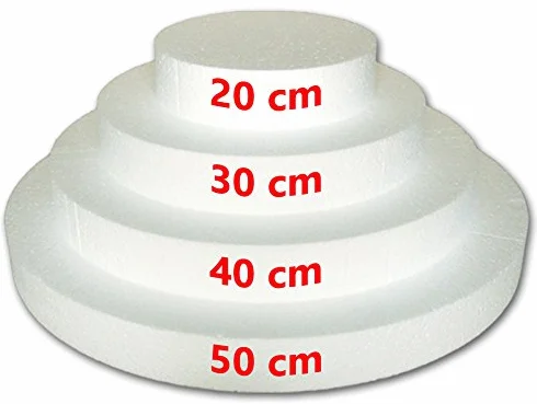 BASI DISCHI IN POLISTIROLO PER TORTA A 4 PIANI Ø 20-30-40-50 CM