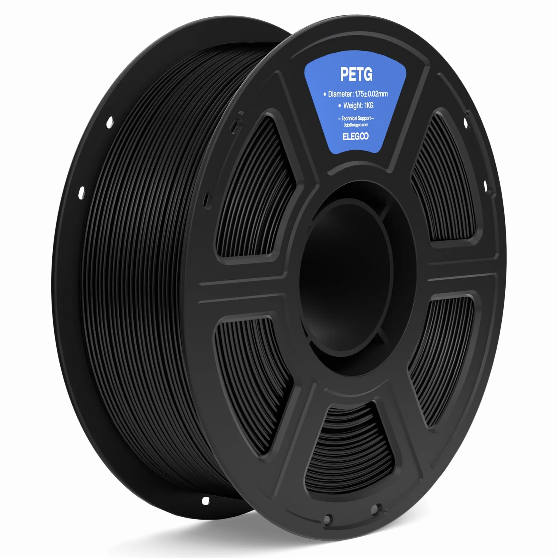 ELEGOO PETG Filamento 1,75 mm Nero 1KG per Stampante 3D Precisione Dimensionale +/- 0,02 mm