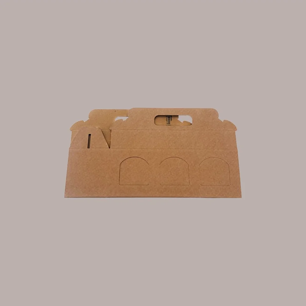Lucgel Scatola Porta 3 Vasetti Confetture Creme Cartoncino Avana 250x80H90mm 10 pezzi
