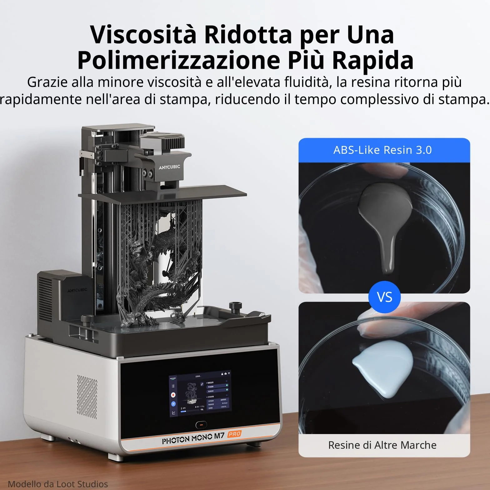 ANYCUBIC ABS-Like Resin 3.0, Resina per Stampanti 3D con Eccellente Durezza e Tenacità, Alta Precisione per Stampanti 3D a Resina, Nero 1000g