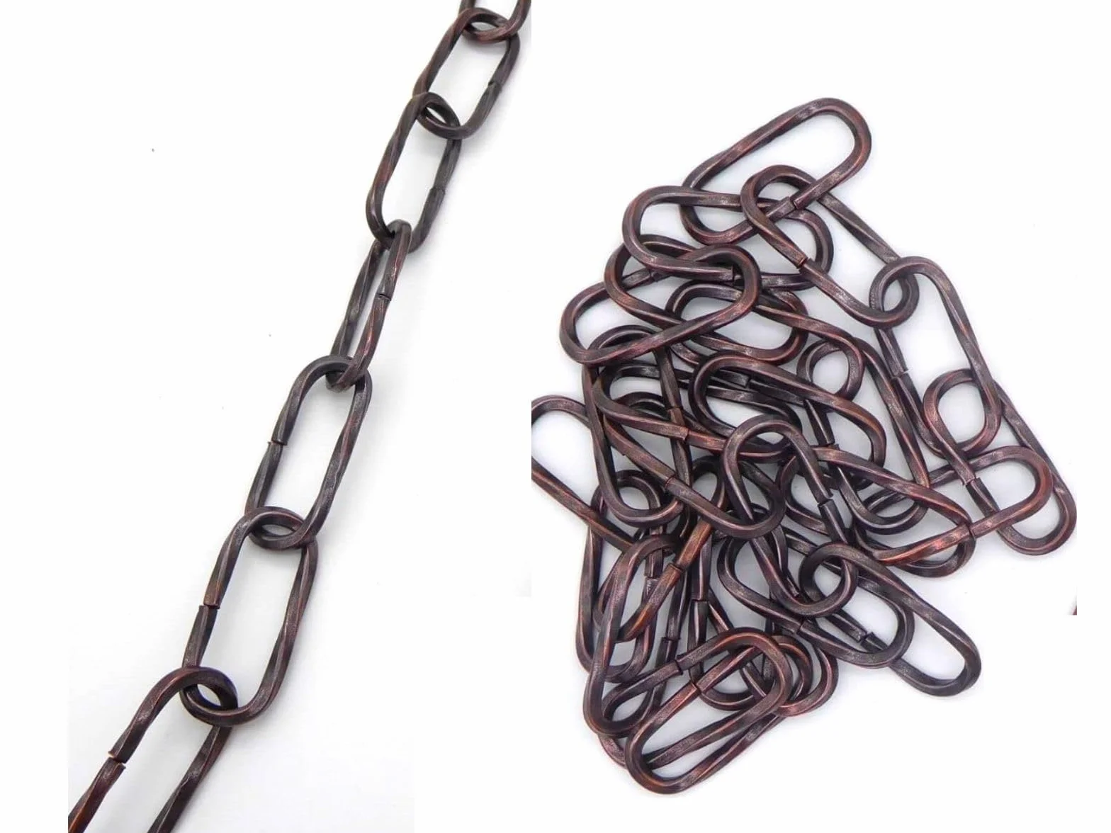 2mt catena ritorta bronzo per lampadario Filo 3,5mm Maglia 45x20mm