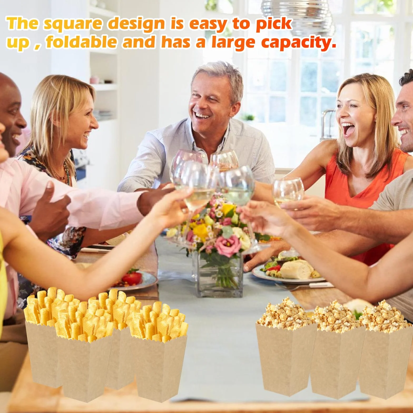 Sacchetti popcorn in carta kraft 100 pezzi per feste matrimoni compleanni