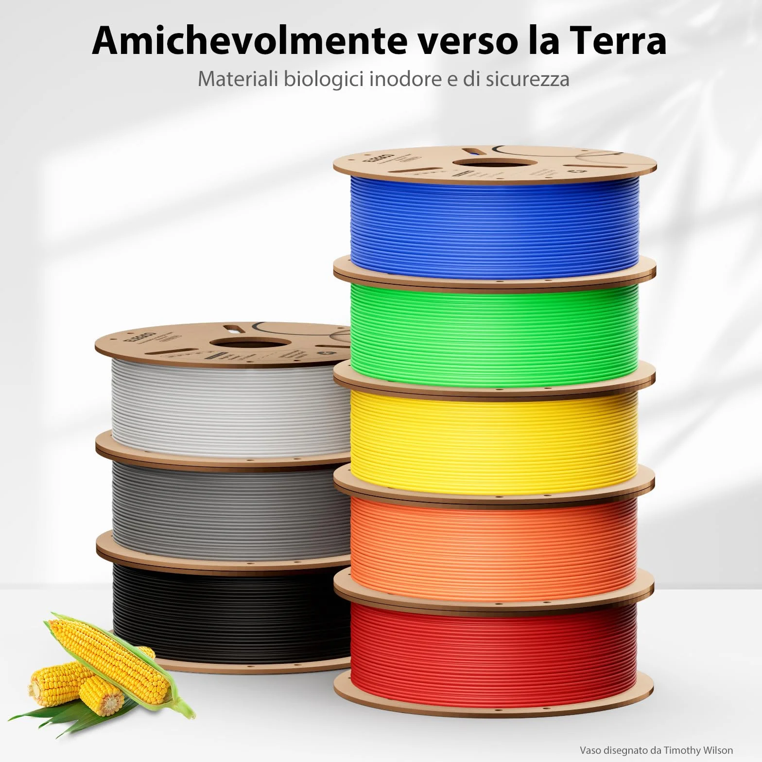 ELEGOO Filamento PLA+ 1.75mm Bianco 1KG, Precisione Dimensionale +/- 0.02mm