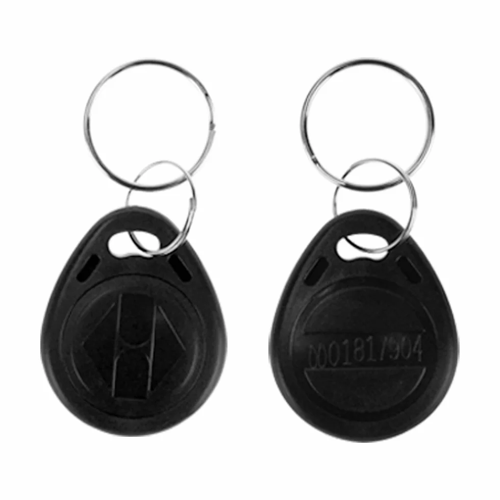 FST 100pcs EM 125KHz EM4100 Portachiavi Schede Controllo Accessi RFID Prossimità Portachiavi TK4100 Key Card Smart ID Sola Lettura (Black)
