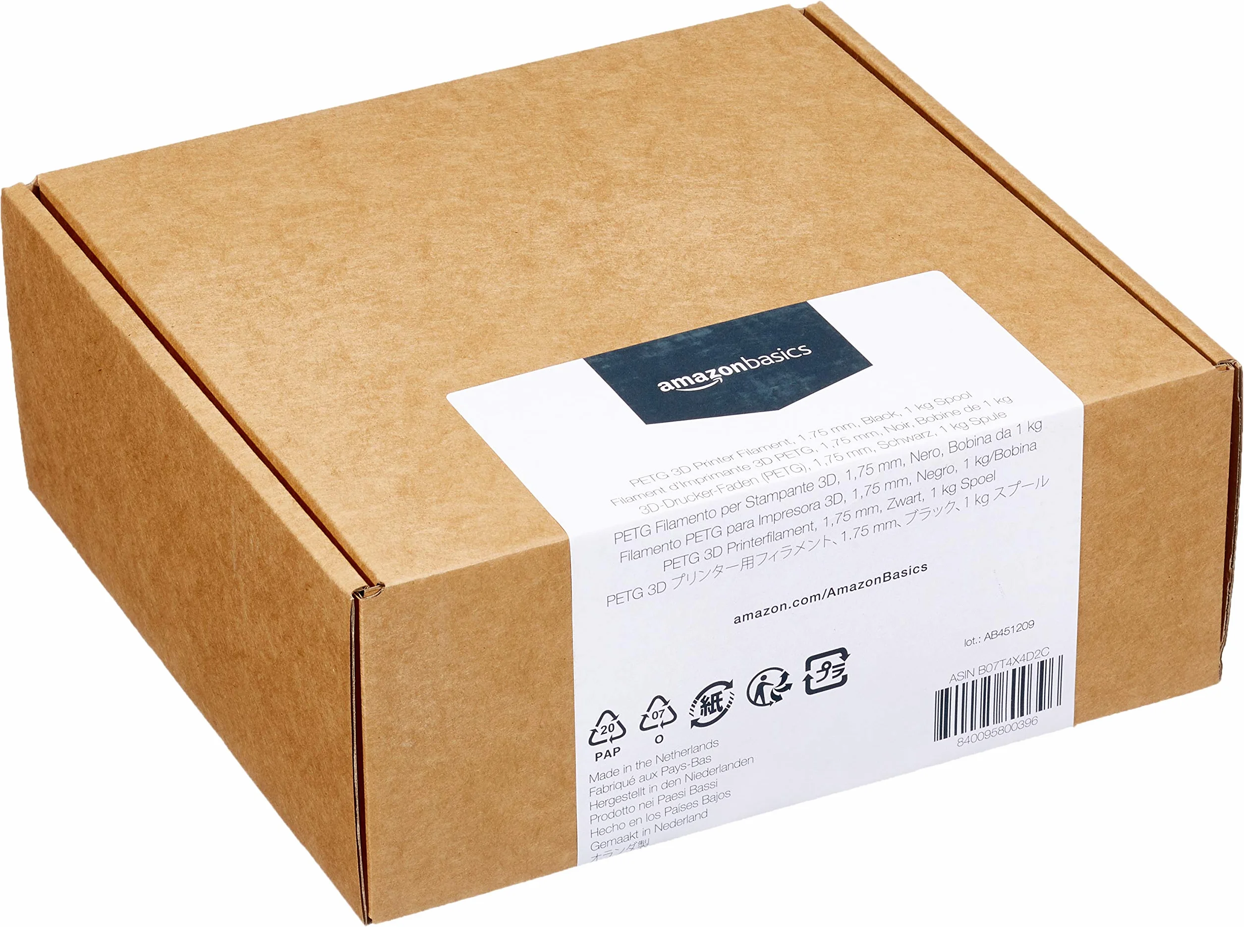 Amazon Basics Filamento PETG 1.75 mm nero 1 kg per stampanti 3D