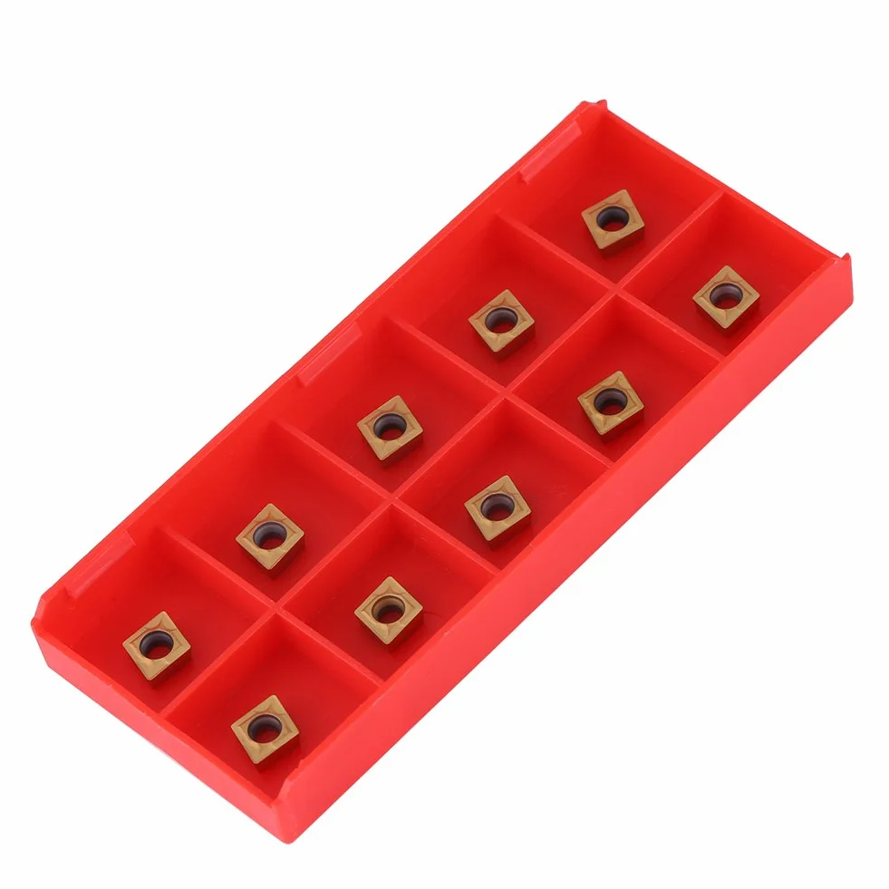 10Pz Stagnato CNC Carburo Inserti Fresa Tornio Indicizzabile Inserti di Fresatura Strumenti di Tornitura con la Scatola CCMT060204-HM YBC251 per Semilavorazione d'Acciaio