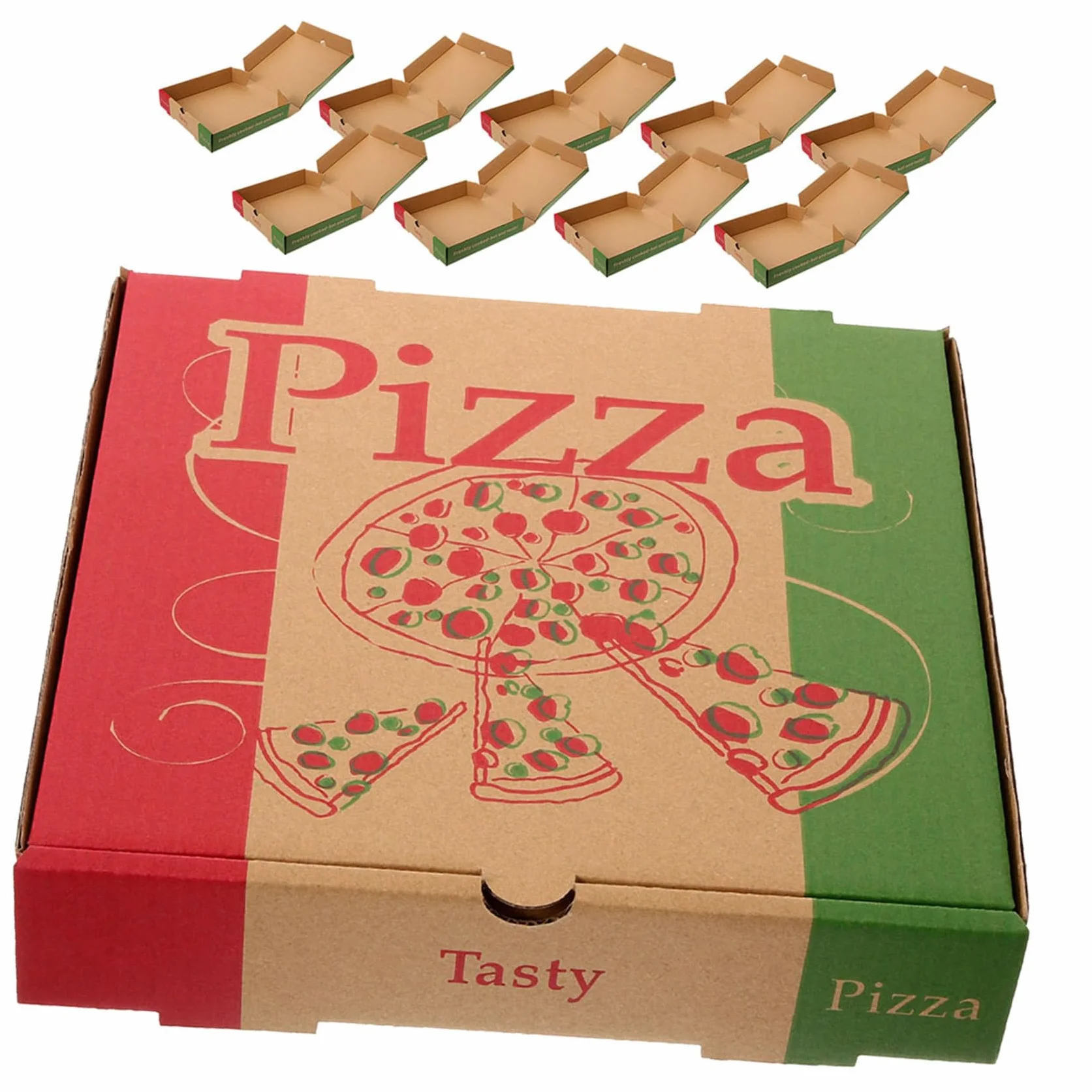 Balacoo Scatole per Pizza in Carta da 7 Pollici, Confezione da 10 Pezzi, Contenitore Pieghevole per Asporto