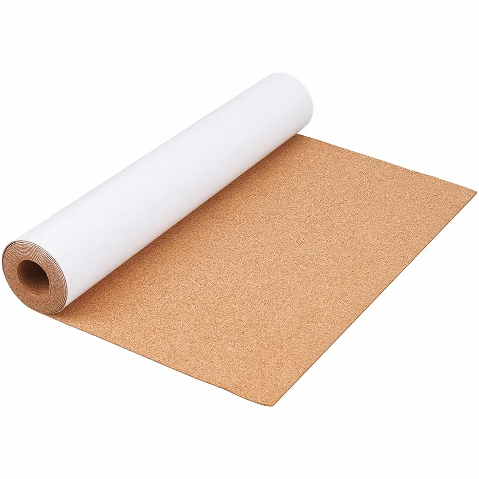 PH PandaHall Rotolo di Sughero Autoadesivo 2.4m x 40cm 1mm