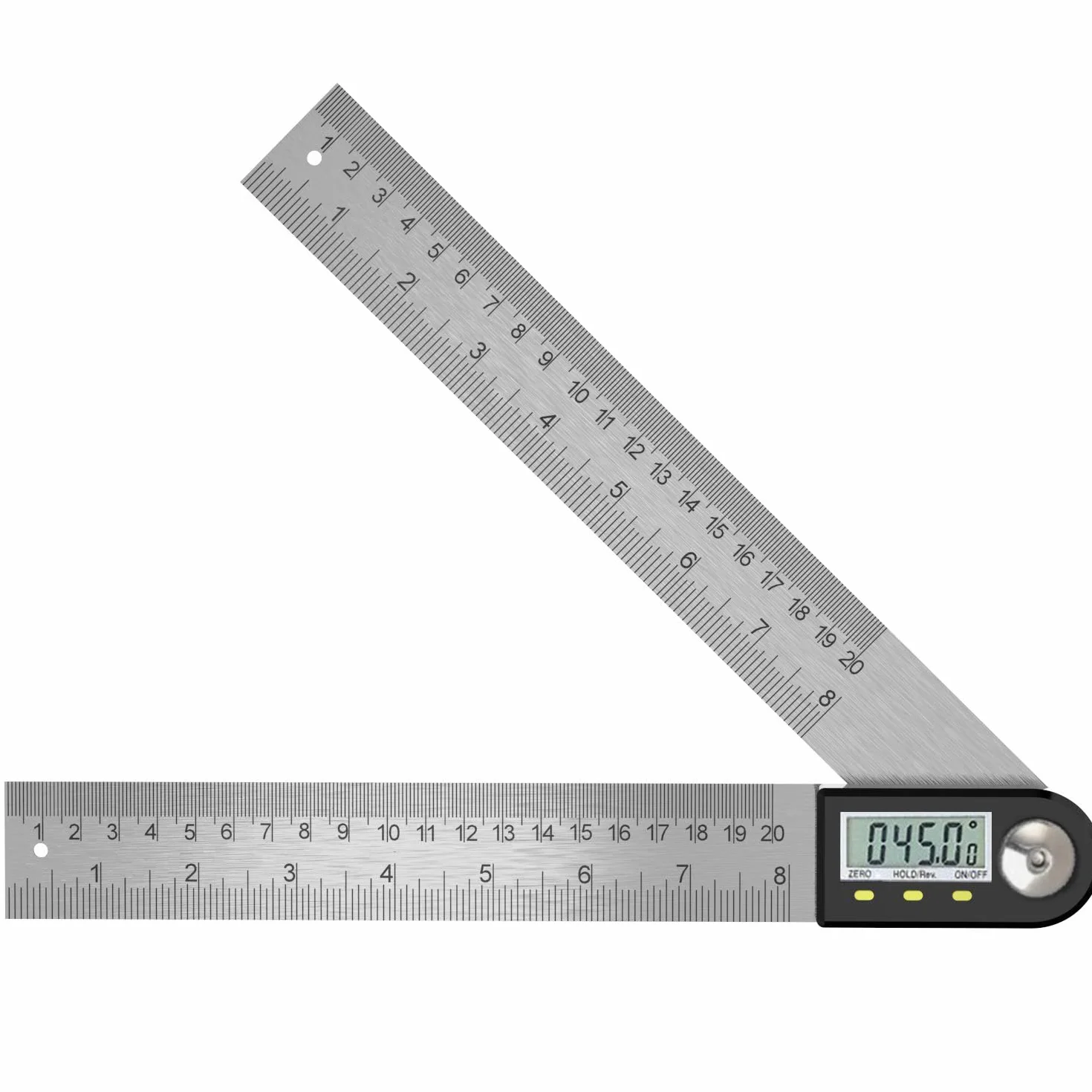 Righello Angolare Digitale Display LCD Goniometro 360 Gradi Rilevatore Angolo Acciaio Inossidabile con Funzione di Bloccaggio per Falegnami Ingegneria Legno,400mm