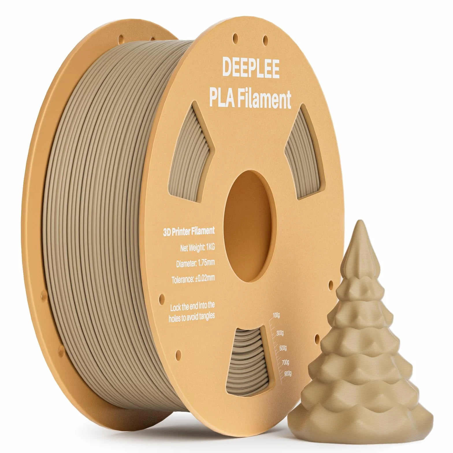 DEEPLEE Filamento PLA 1.75 mm 1 kg Legno Naturale Precisione Dimensionale ±0.02 mm per Stampanti 3D FDM