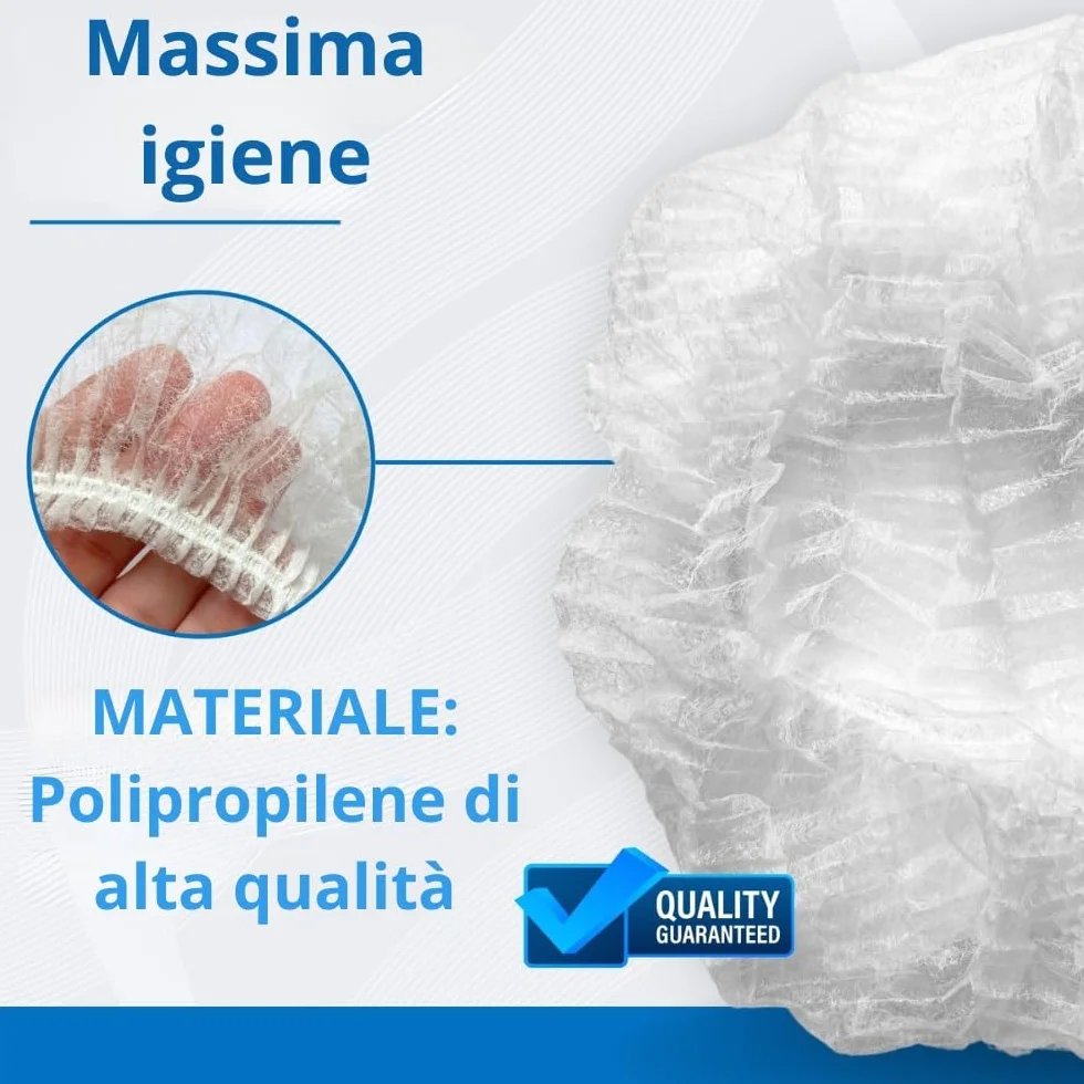 SANTEX 100/300 Cuffietta Chirurgica – Capello Chef – Cuffia Chirurgica – Cuffia Monouso – Capello Da Chef – Tappi Per Alimenti – Cuffieta Monouso – Cuffia Capelli – Cuffiette Chirurgiche (300)