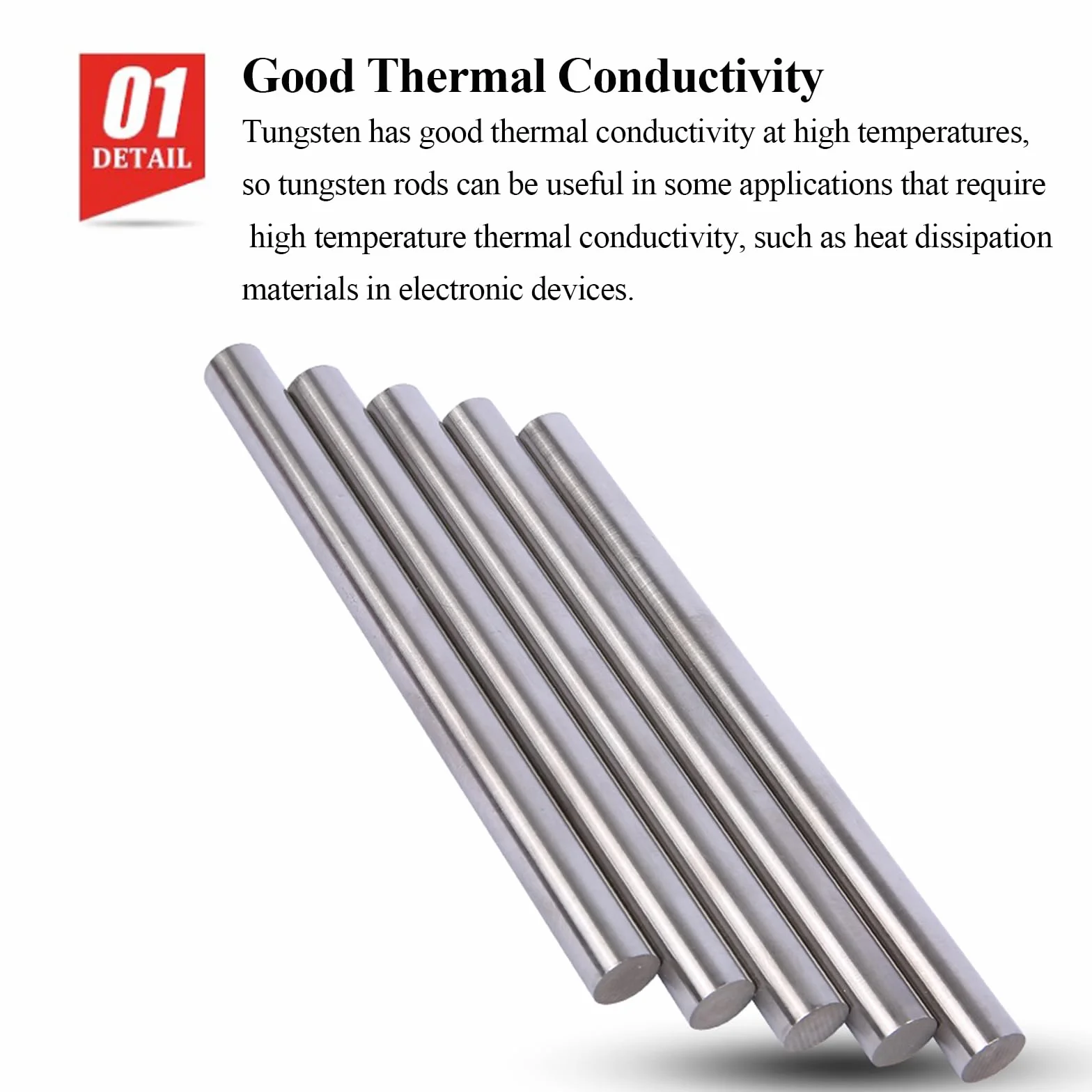 PHasz Diametro Asta in Tungsteno 1,2-5 Mm, Barra Tonda Solida in Tungsteno Lunghezza 100 Mm Materie Prime per La Ricerca Scientifica Industriale,Diameter 8mm