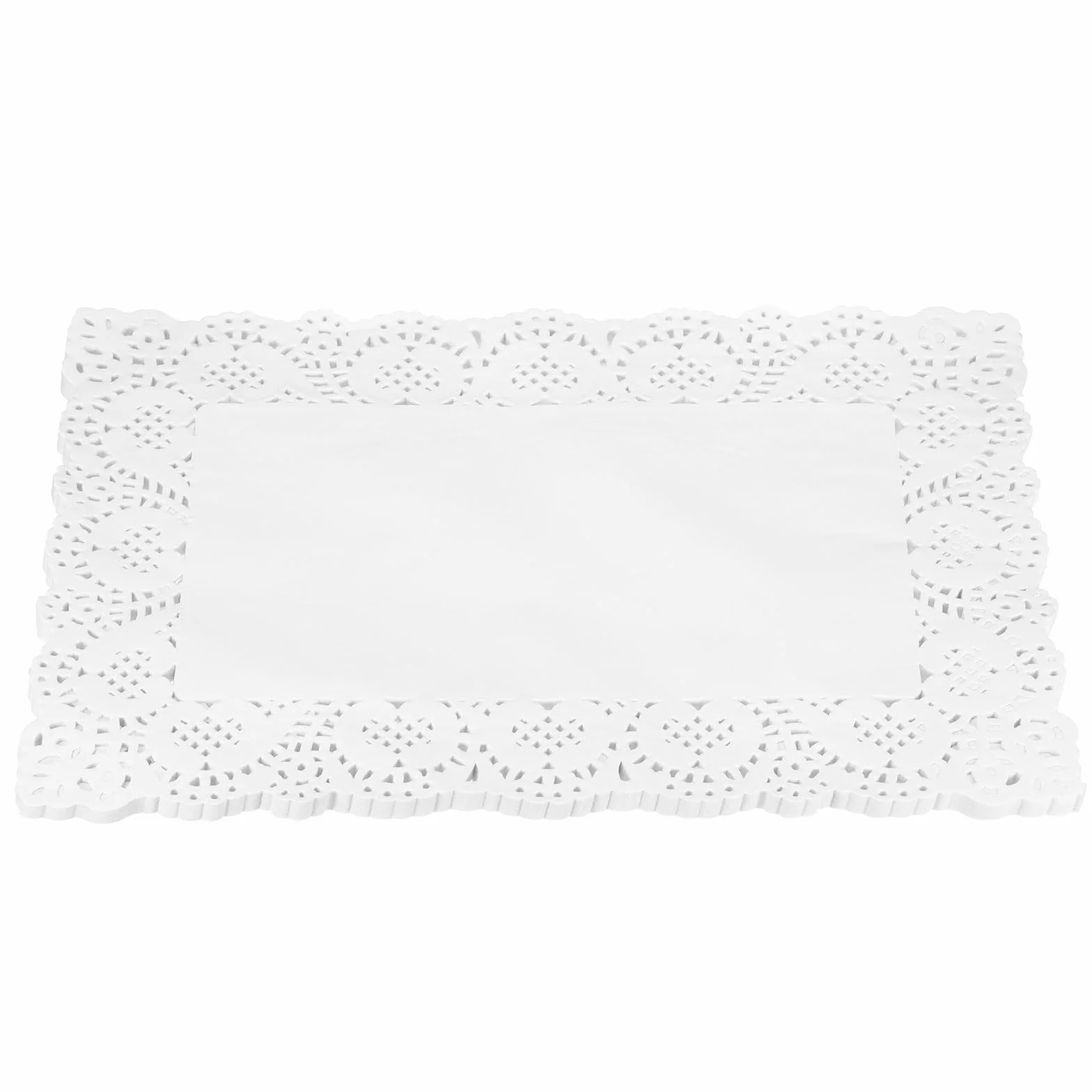 QUARKZMAN 100Pz Centrini Di Carta Pizzo Bianco 10x14 Pollici Rettangolari Per Tovagliette Matrimoni