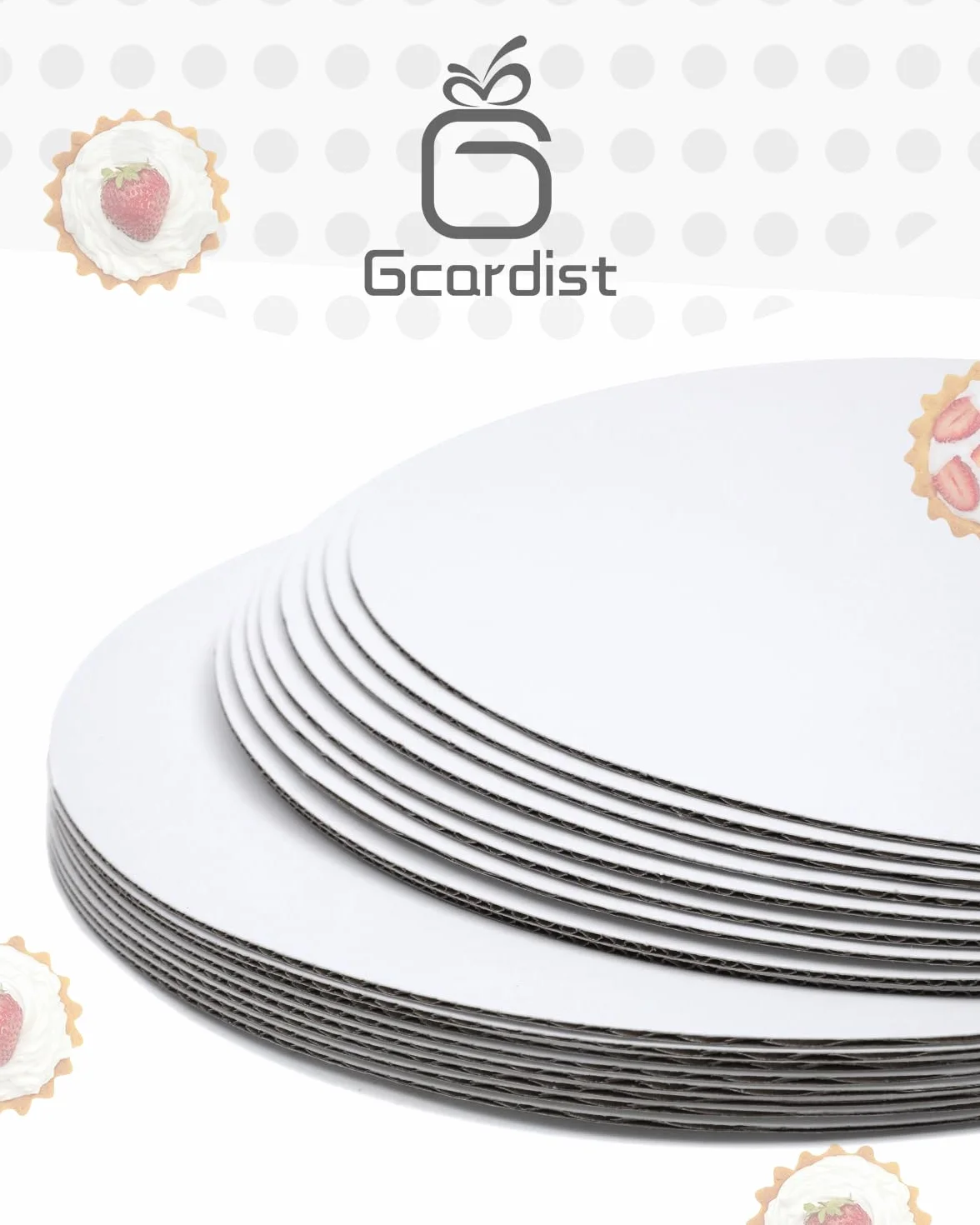 Gcardist 25 vassoi per torte rotondi 22,6 cm base in cartone per uso alimentare