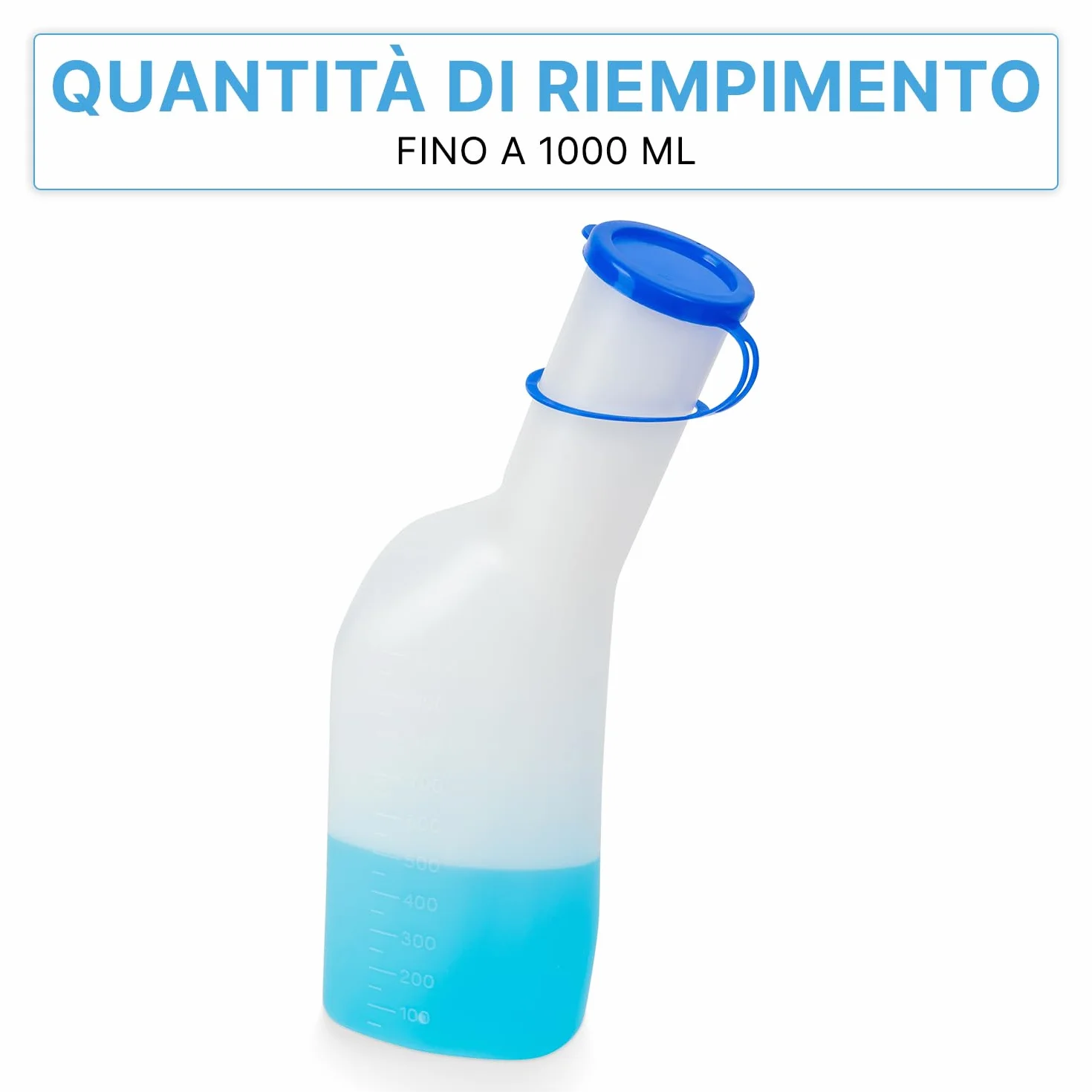 Bottiglia per urina ARNOMED 1000ml uomo PP a prova di perdite con supporto e spazzola