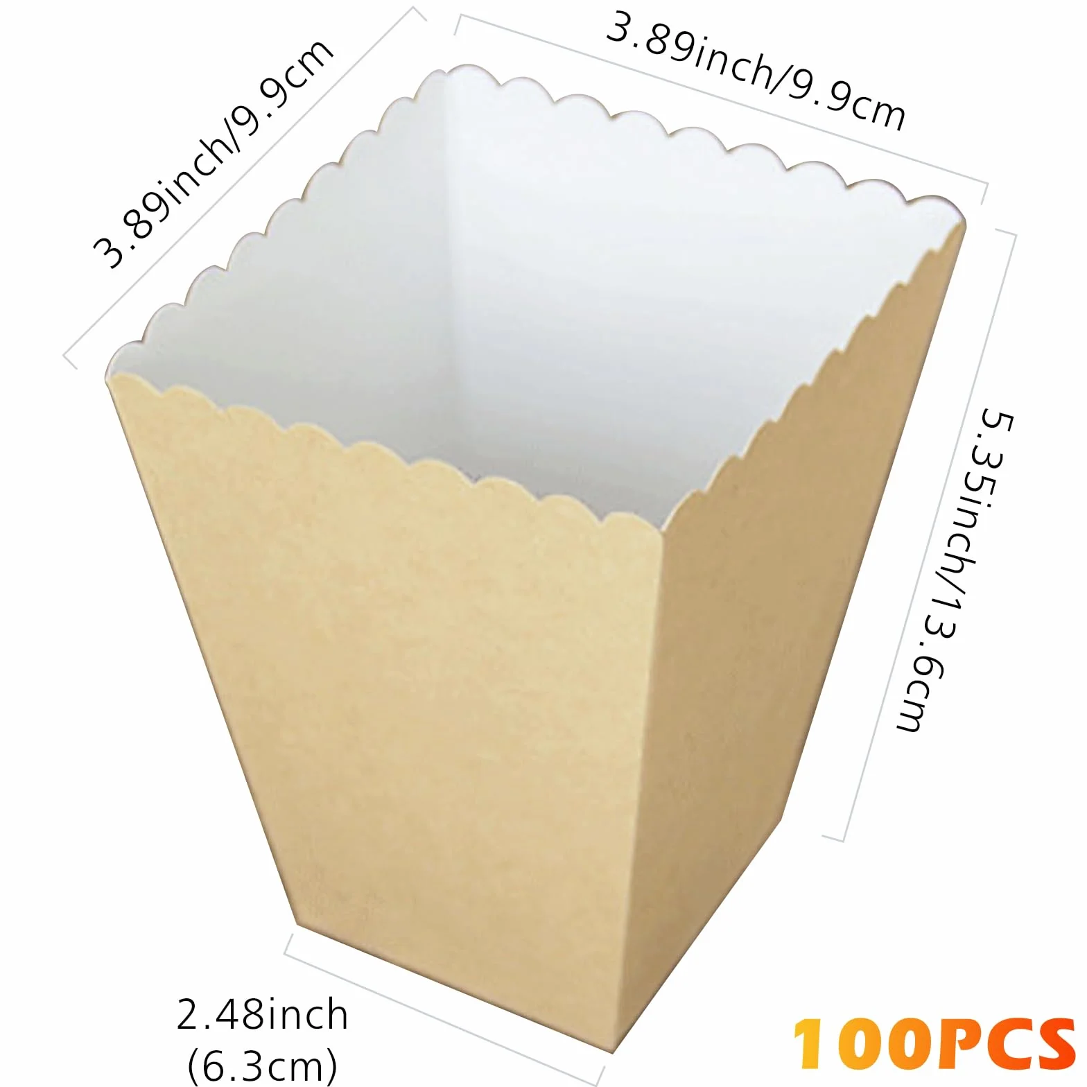 Sacchetti popcorn in carta kraft 100 pezzi per feste matrimoni compleanni