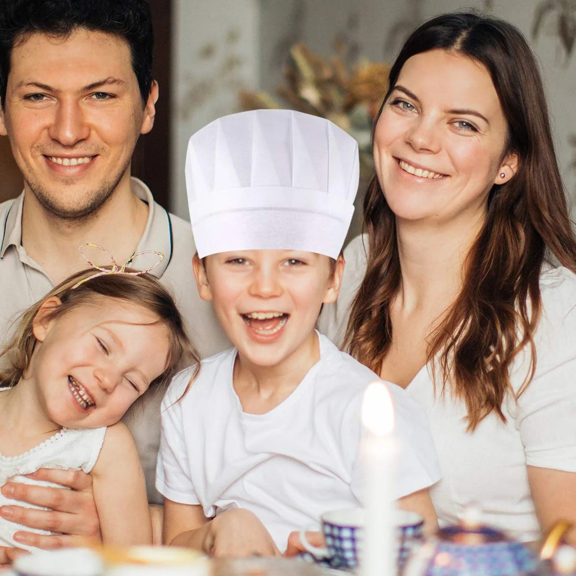 EXCEART 20 cappelli da cucina in carta usa e getta per bambini regolabili