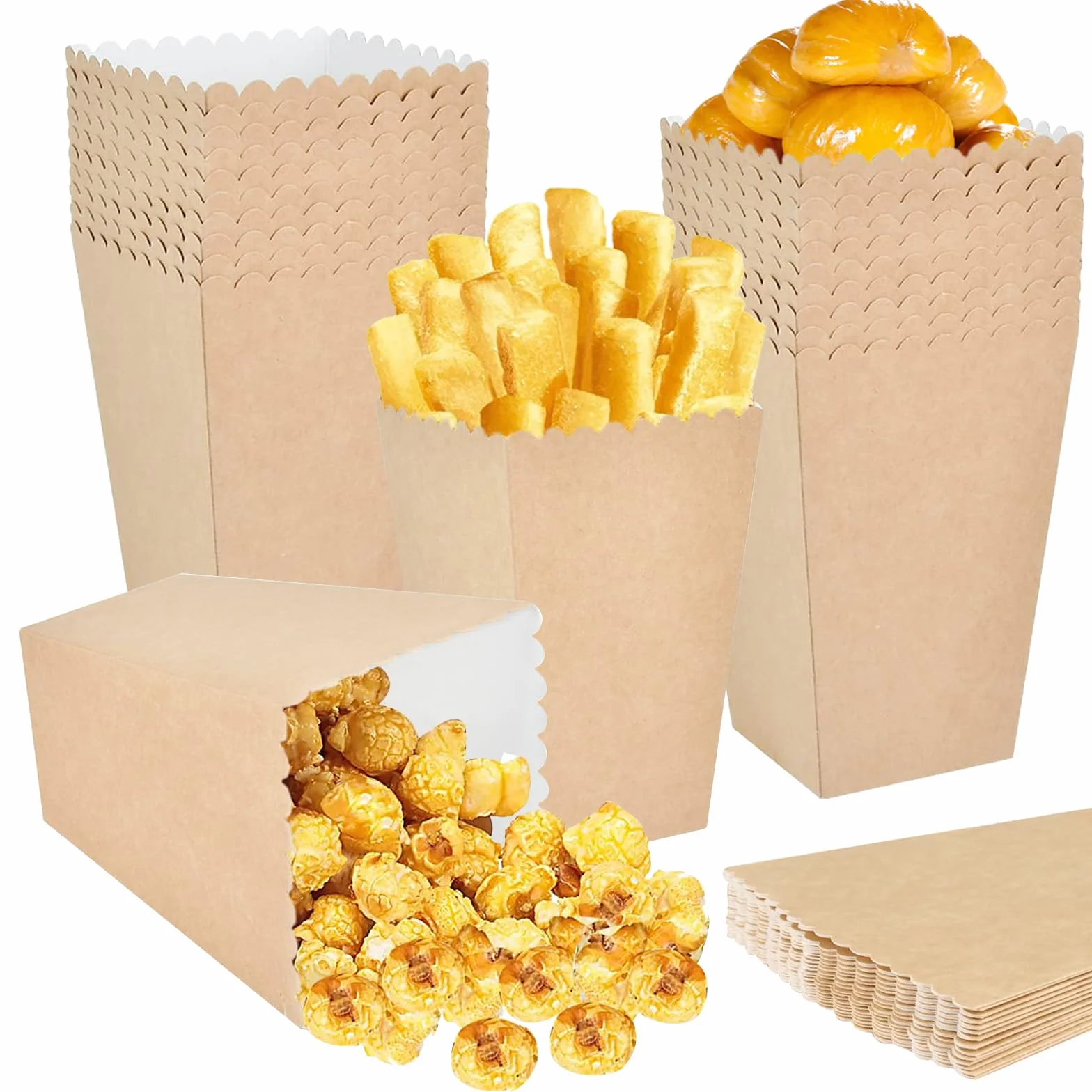 Sacchetti popcorn in carta kraft 100 pezzi per feste matrimoni compleanni