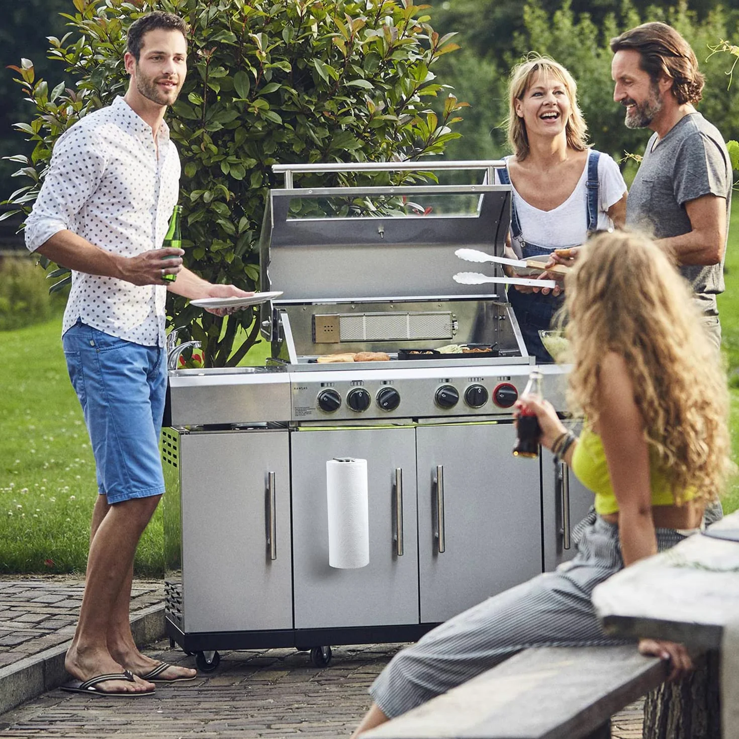 DELITON Portasciugamani di carta magnetico – Barra multifunzionale per cucina, frigorifero, grill, argento