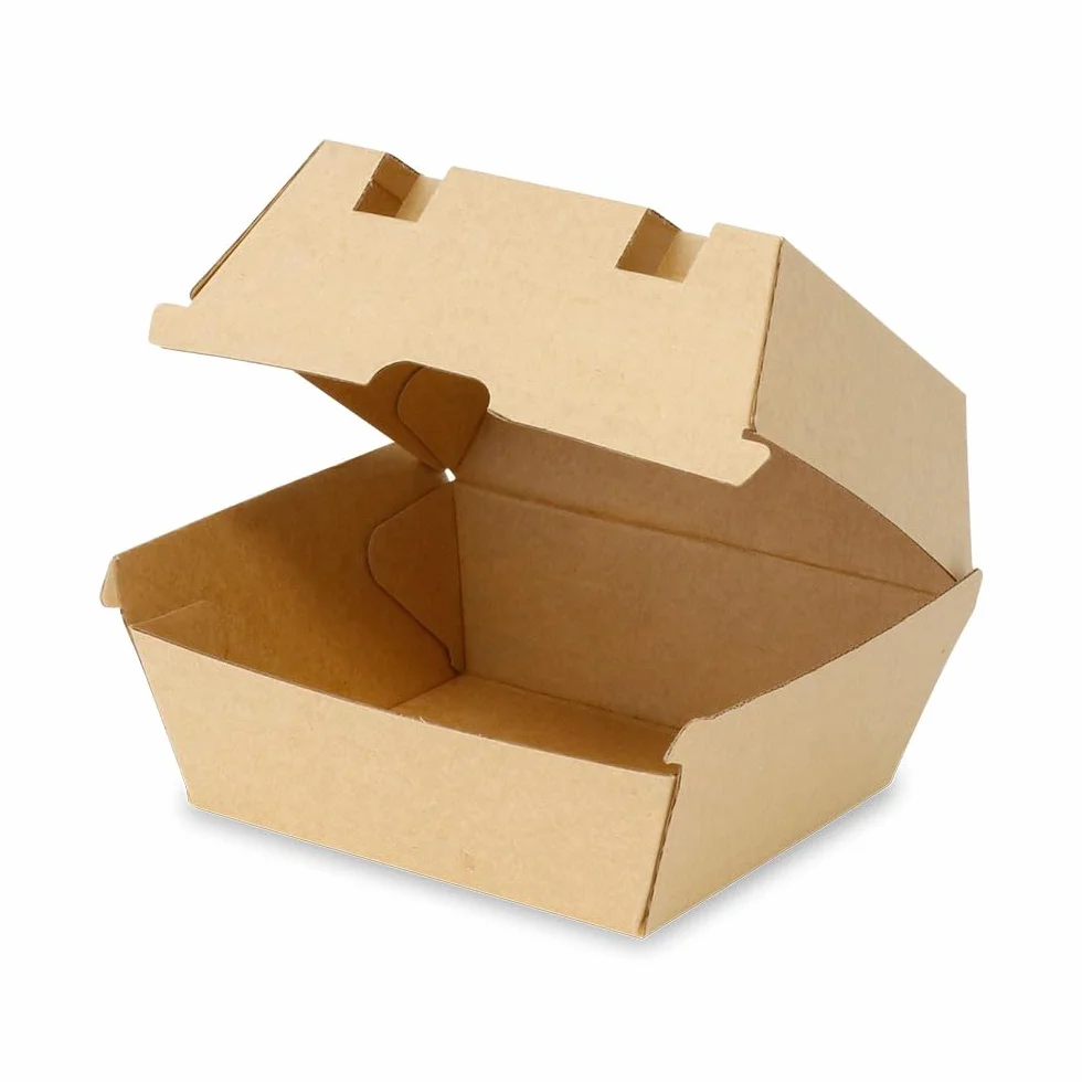 GREENBOX Burger Box 50 pezzi 13 x 14 x 8 cm Kraft cartone biodegradabili