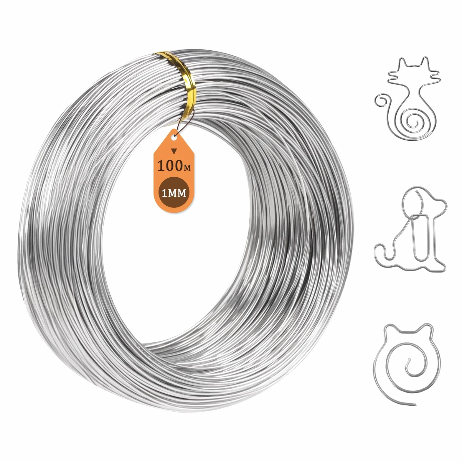 Filo in acciaio inox Ø1,0mm Filo elastico inossidabile 100m Filo acciaio morbido argentato Filo per artigianato Filo legante per DIY, cablaggio giardino, creazione gioielli, struttura sculture