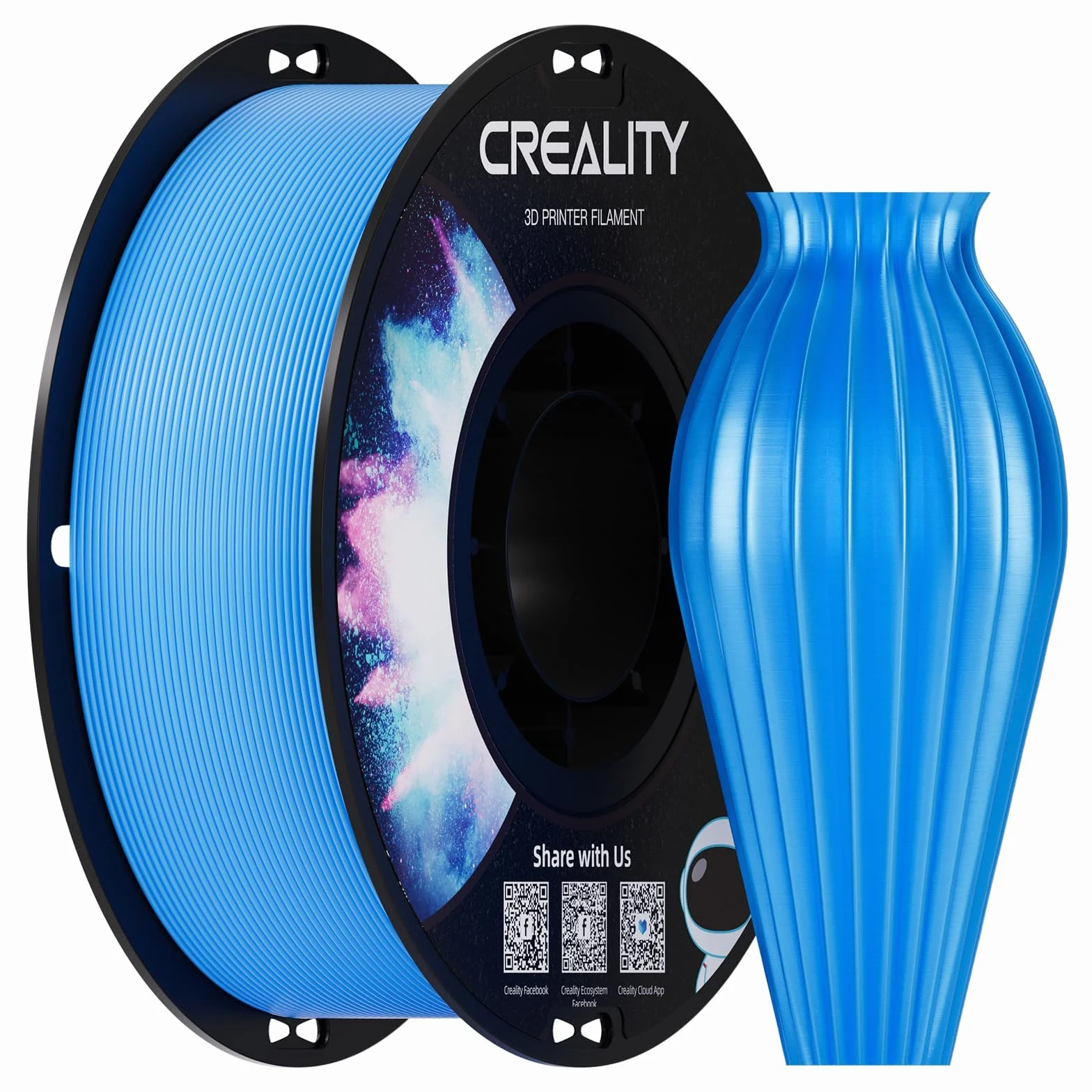 Creality Filamento PETG 1.75mm 1kg Blu Trasparente per Stampanti 3D